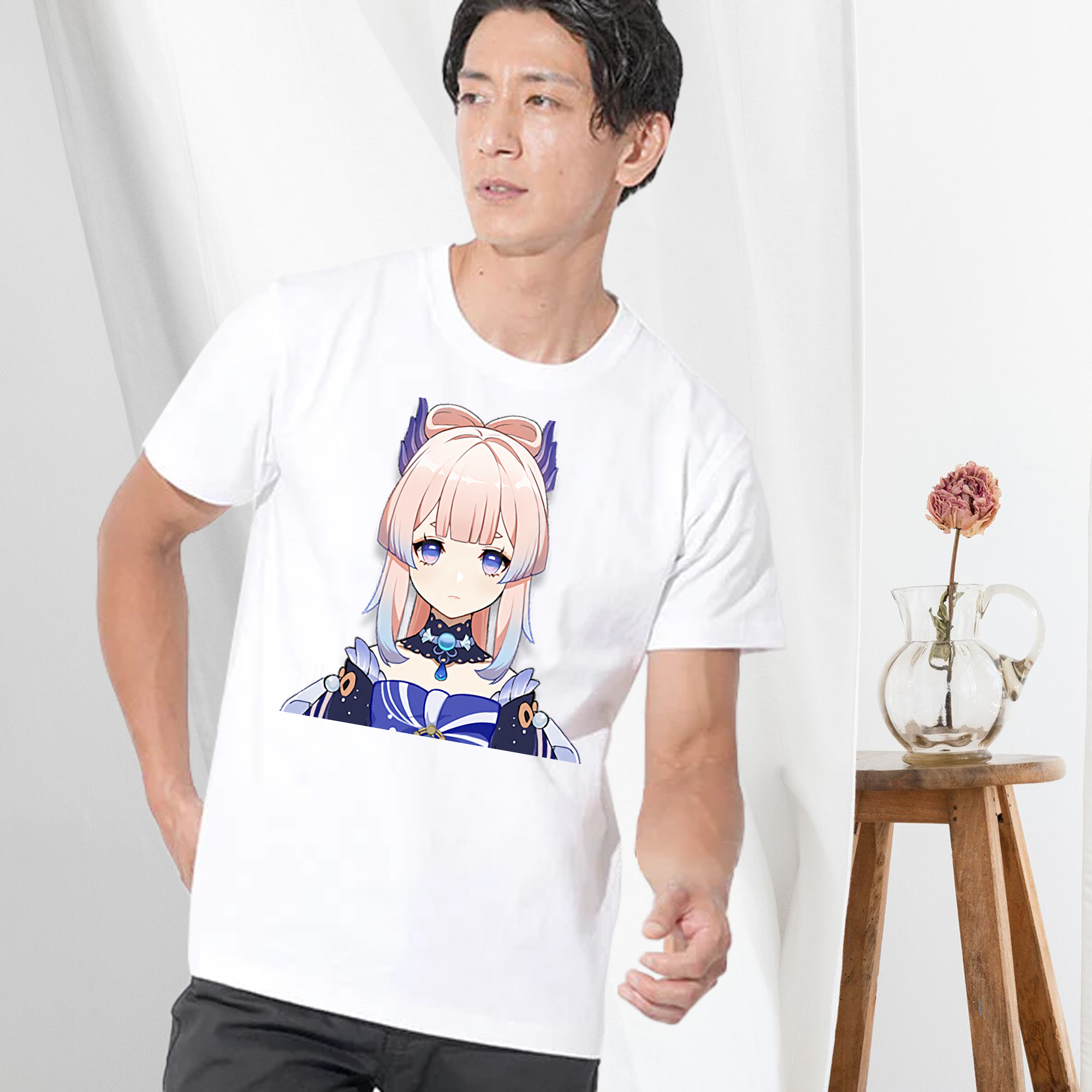げんし神 珊瑚宮心海 サンゴノミヤ・ココミ genshin Sangonomiya Kokomi 綿100％半袖Tシャツ（フロントプリント）
