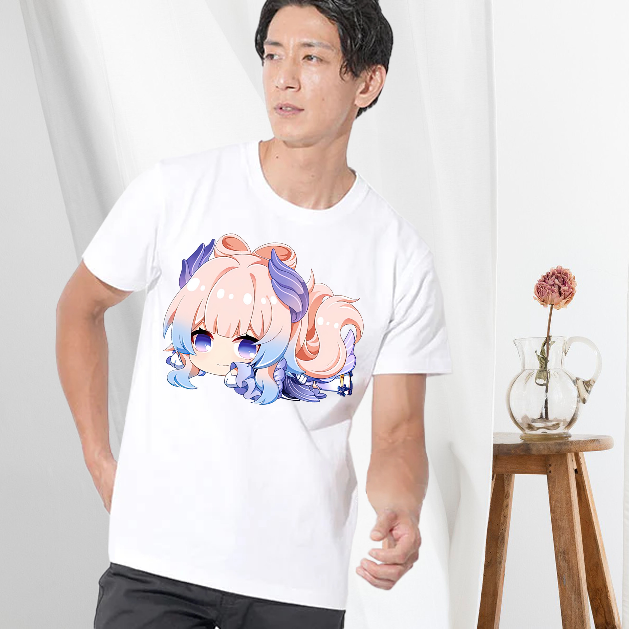 げんし神 珊瑚宮心海 サンゴノミヤ・ココミ genshin Sangonomiya Kokomi 綿100％半袖Tシャツ（フロントプリント）