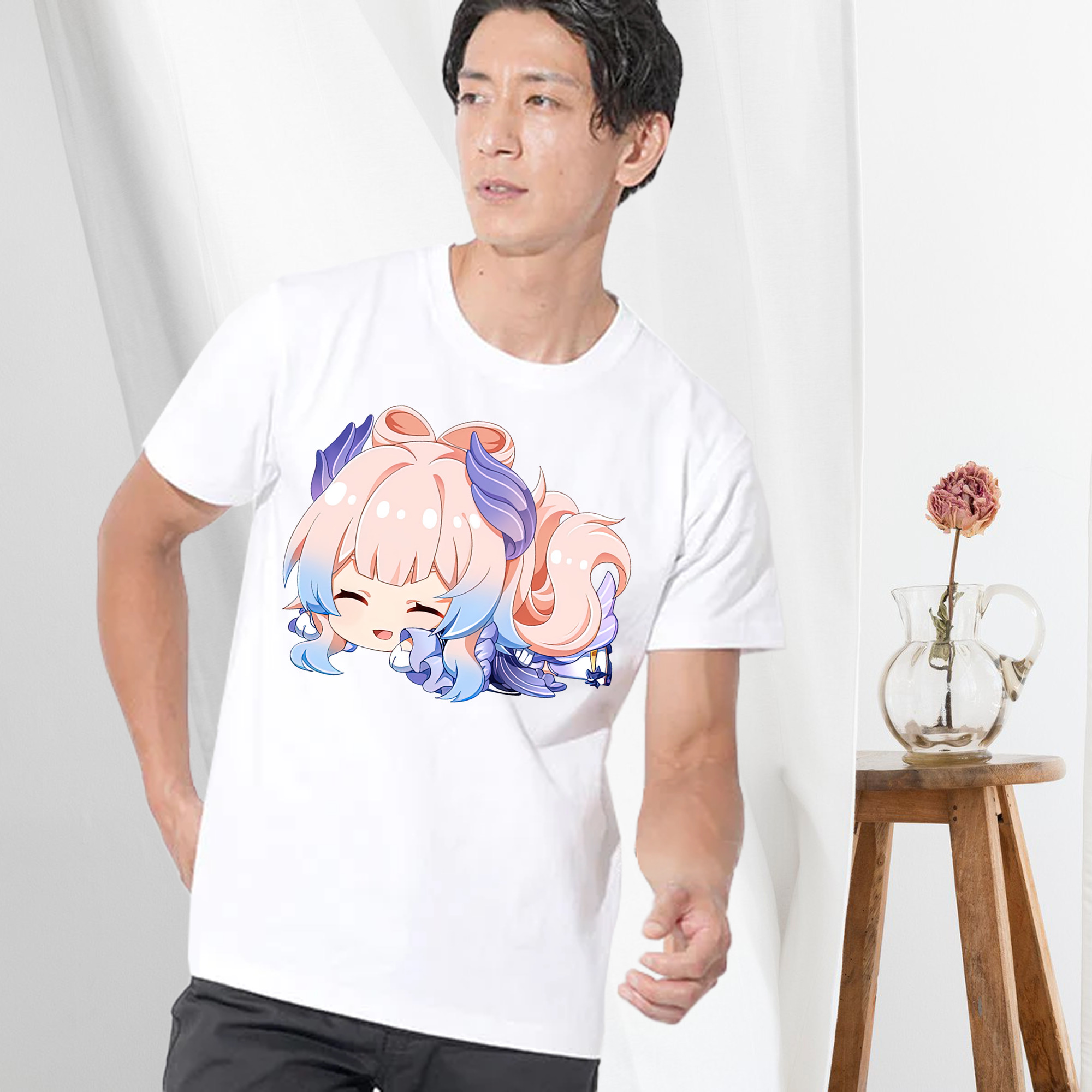 げんし神 珊瑚宮心海 サンゴノミヤ・ココミ genshin Sangonomiya Kokomi 綿100％半袖Tシャツ（フロントプリント）