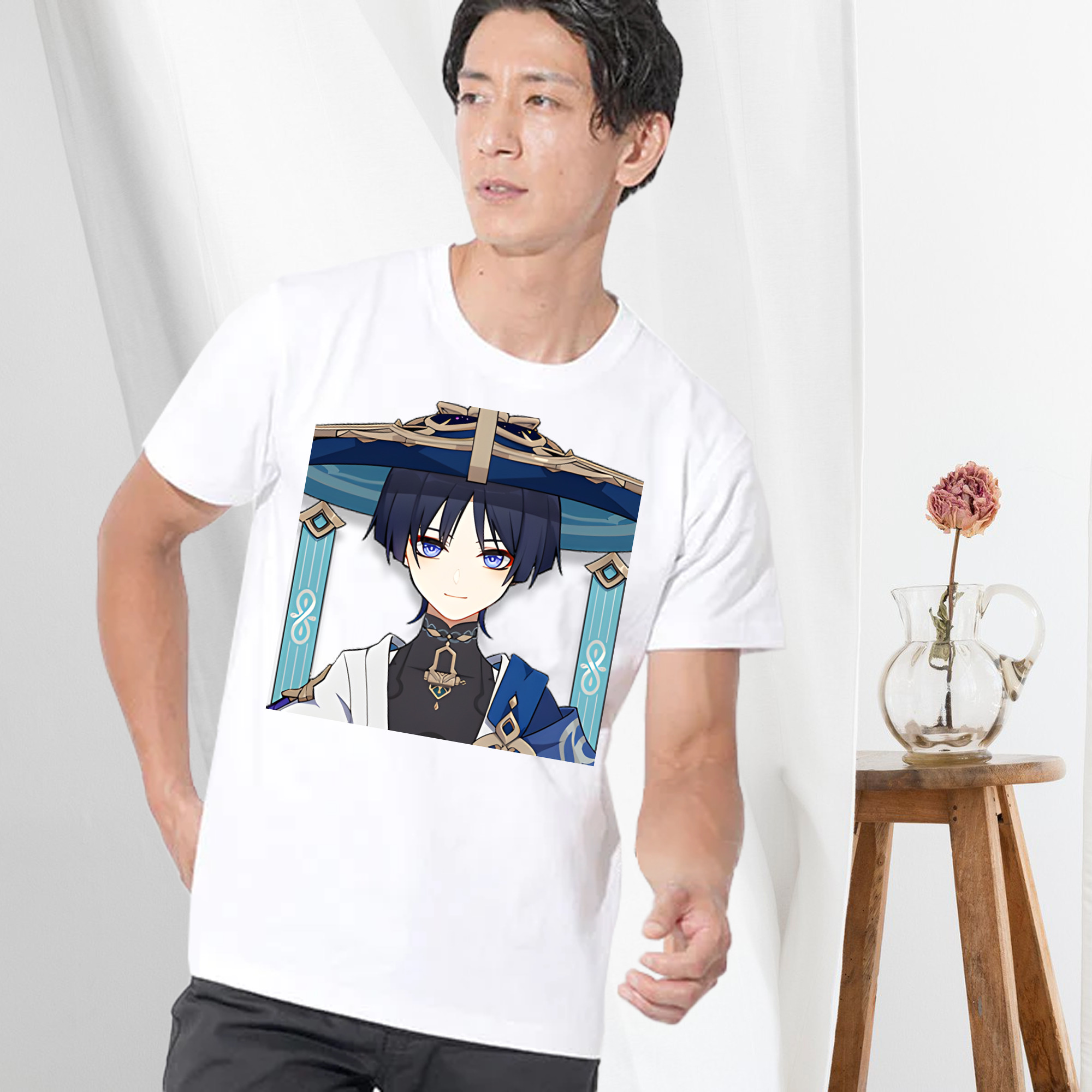 げんし神 さんペい genshin Sanpei 綿100％半袖Tシャツ（フロントプリント）