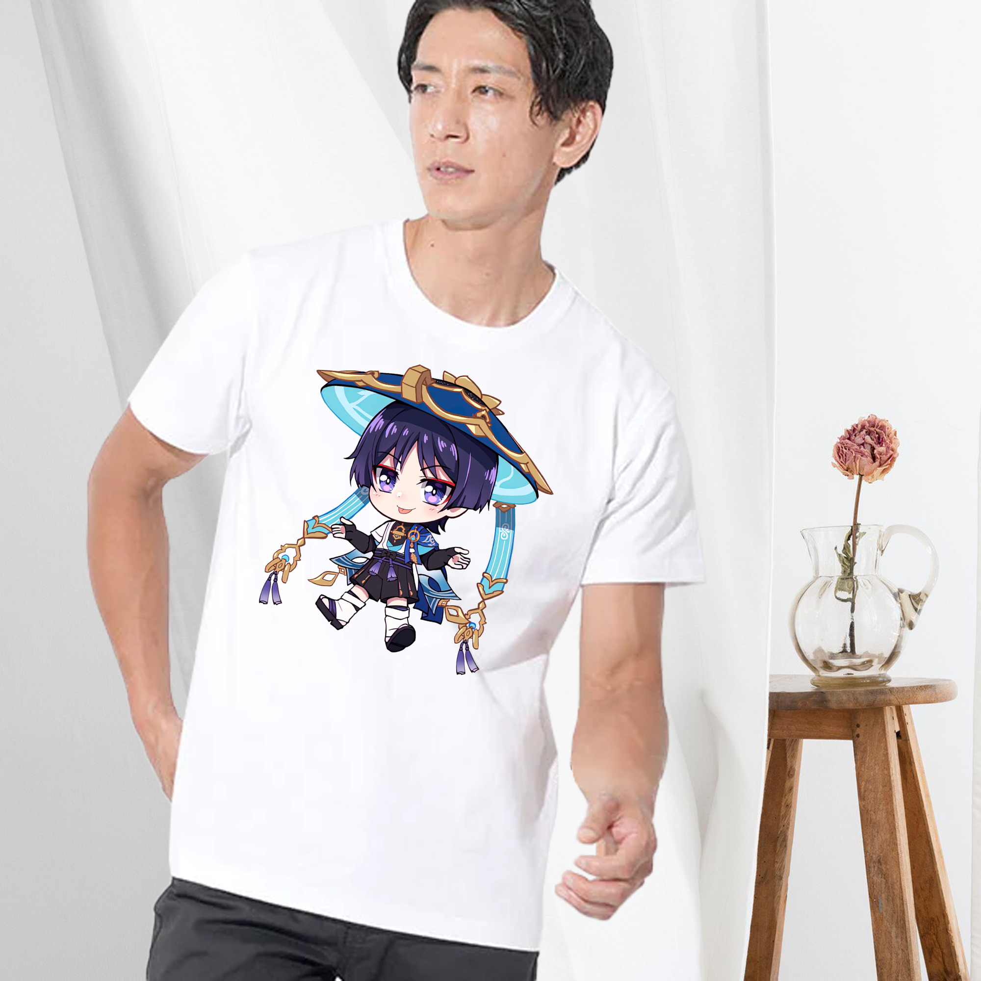 げんし神 さんペい genshin Sanpei 綿100％半袖Tシャツ（フロントプリント）