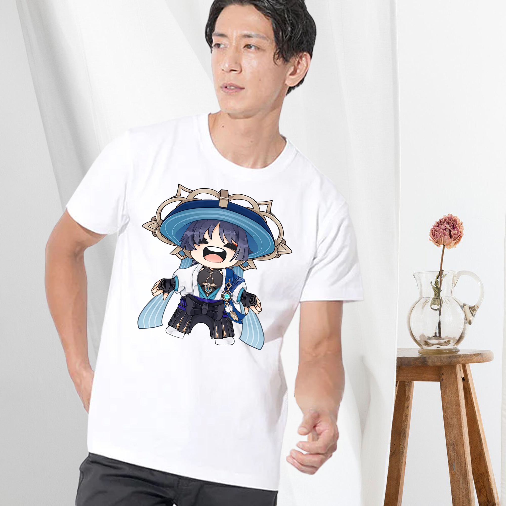 げんし神 さんペい genshin Sanpei 綿100％半袖Tシャツ（フロントプリント）