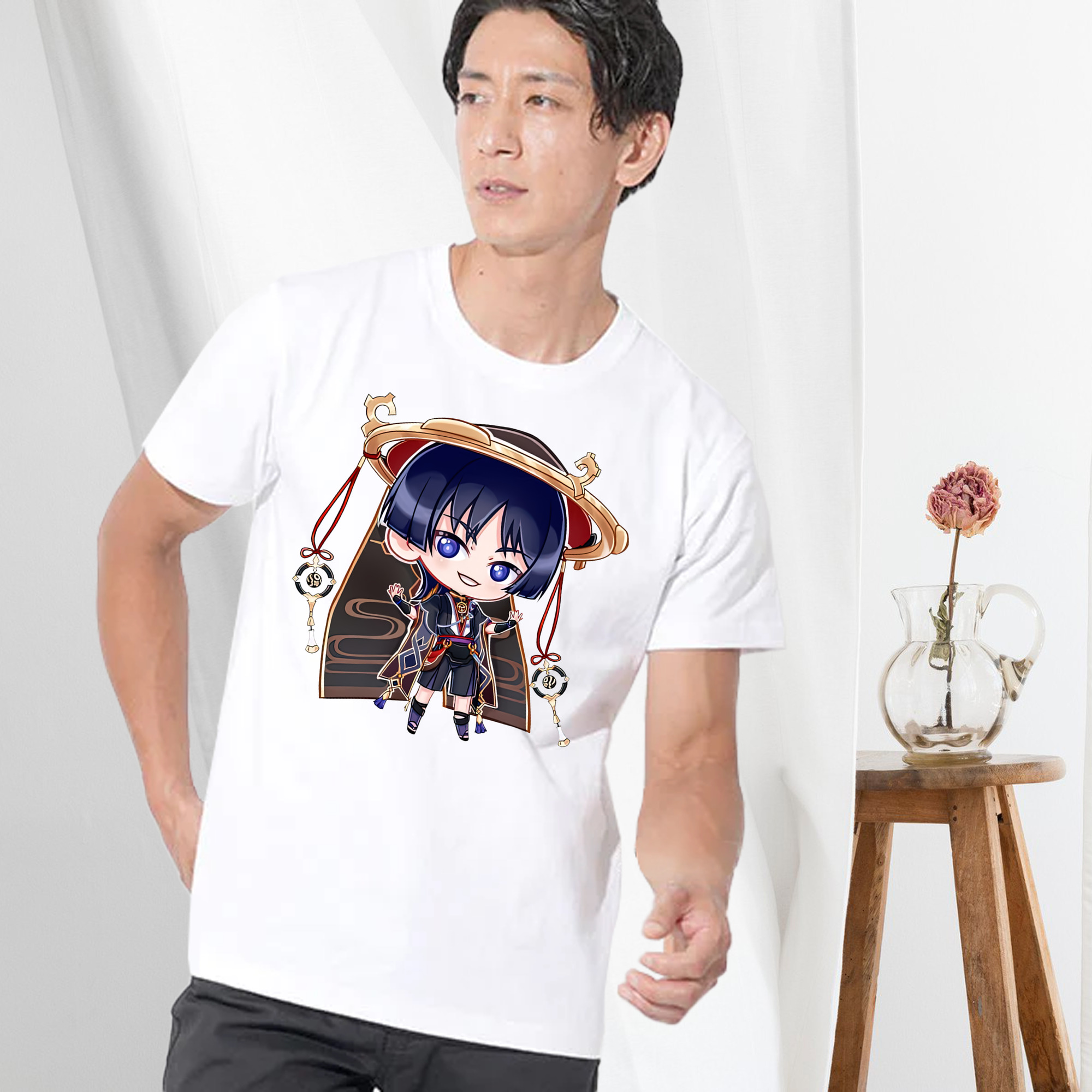 げんし神 さんペい genshin Sanpei 綿100％半袖Tシャツ（フロントプリント）