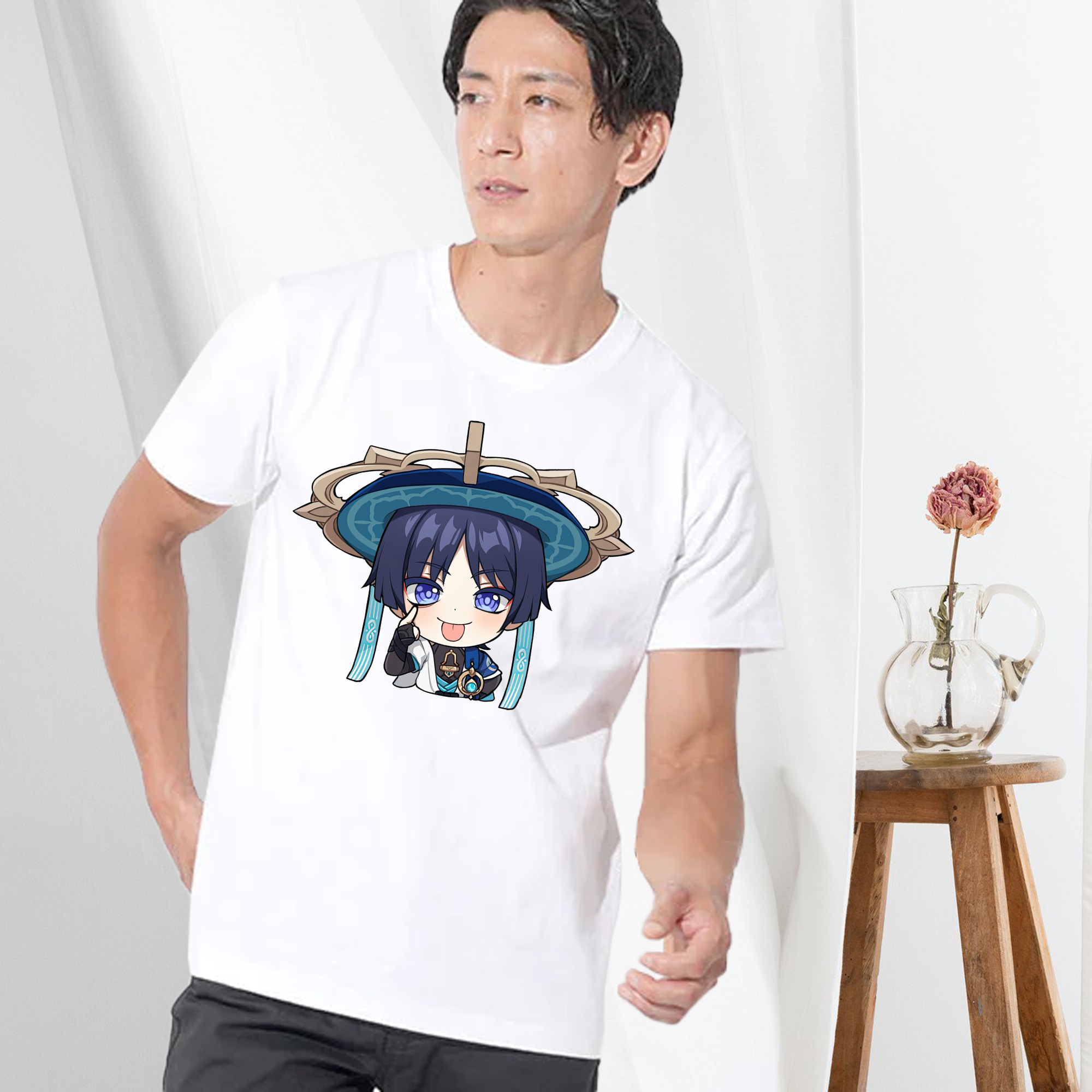 げんし神 さんペい genshin Sanpei 綿100％半袖Tシャツ（フロントプリント）