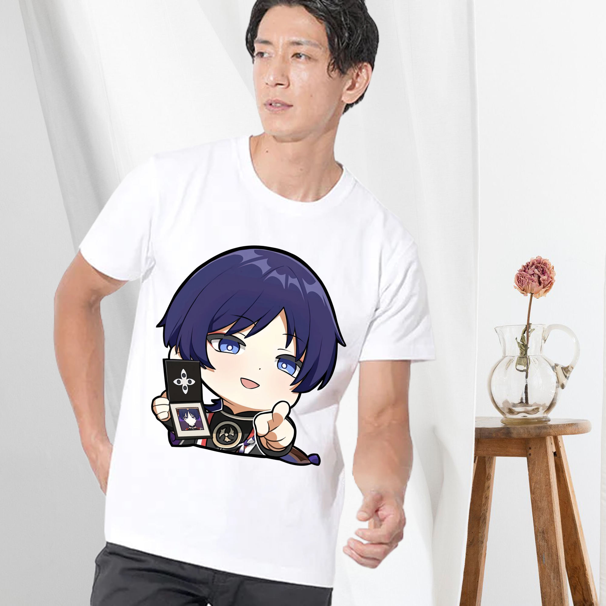 げんし神 さんペい genshin Sanpei 綿100％半袖Tシャツ（フロントプリント）