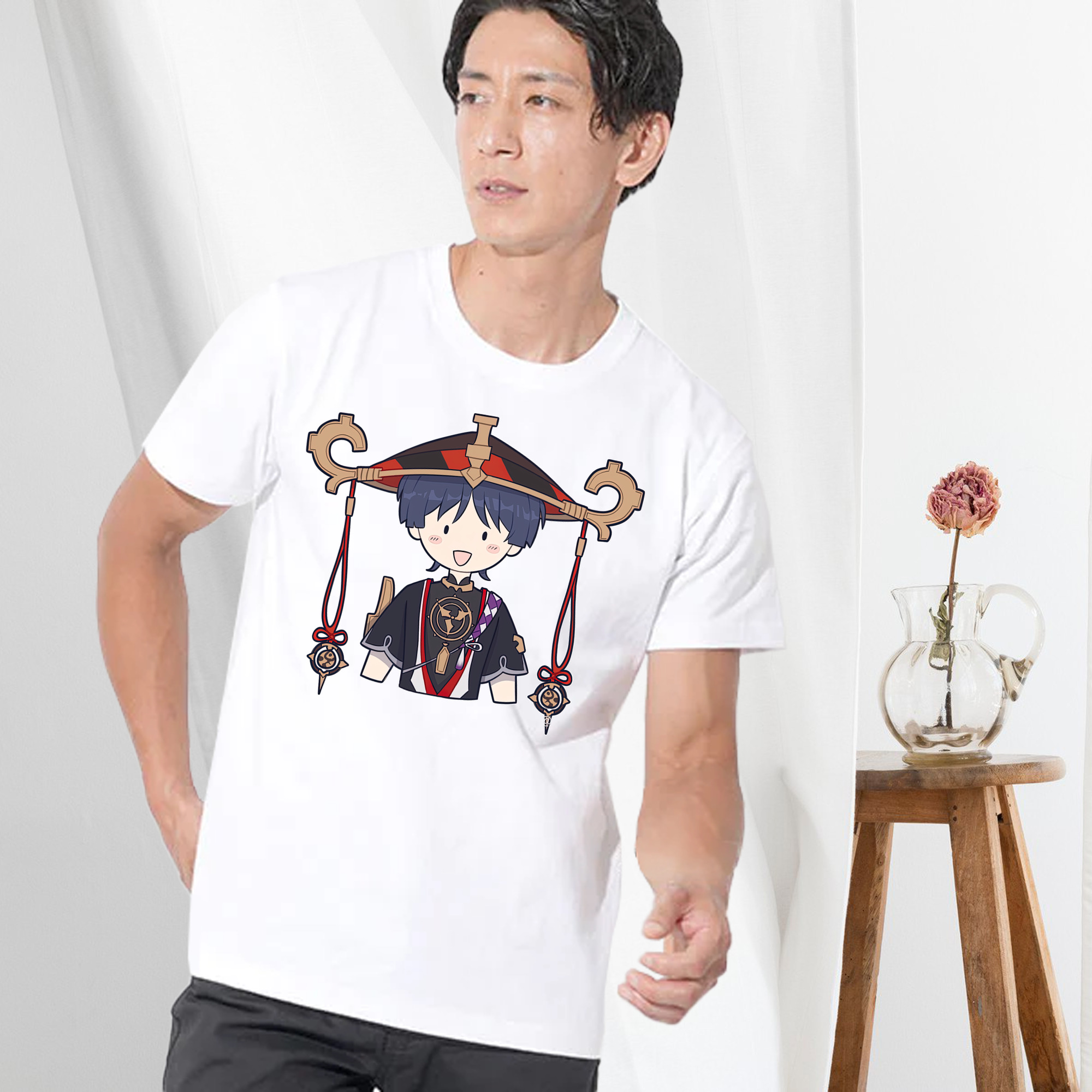 げんし神 さんペい genshin Sanpei 綿100％半袖Tシャツ（フロントプリント）