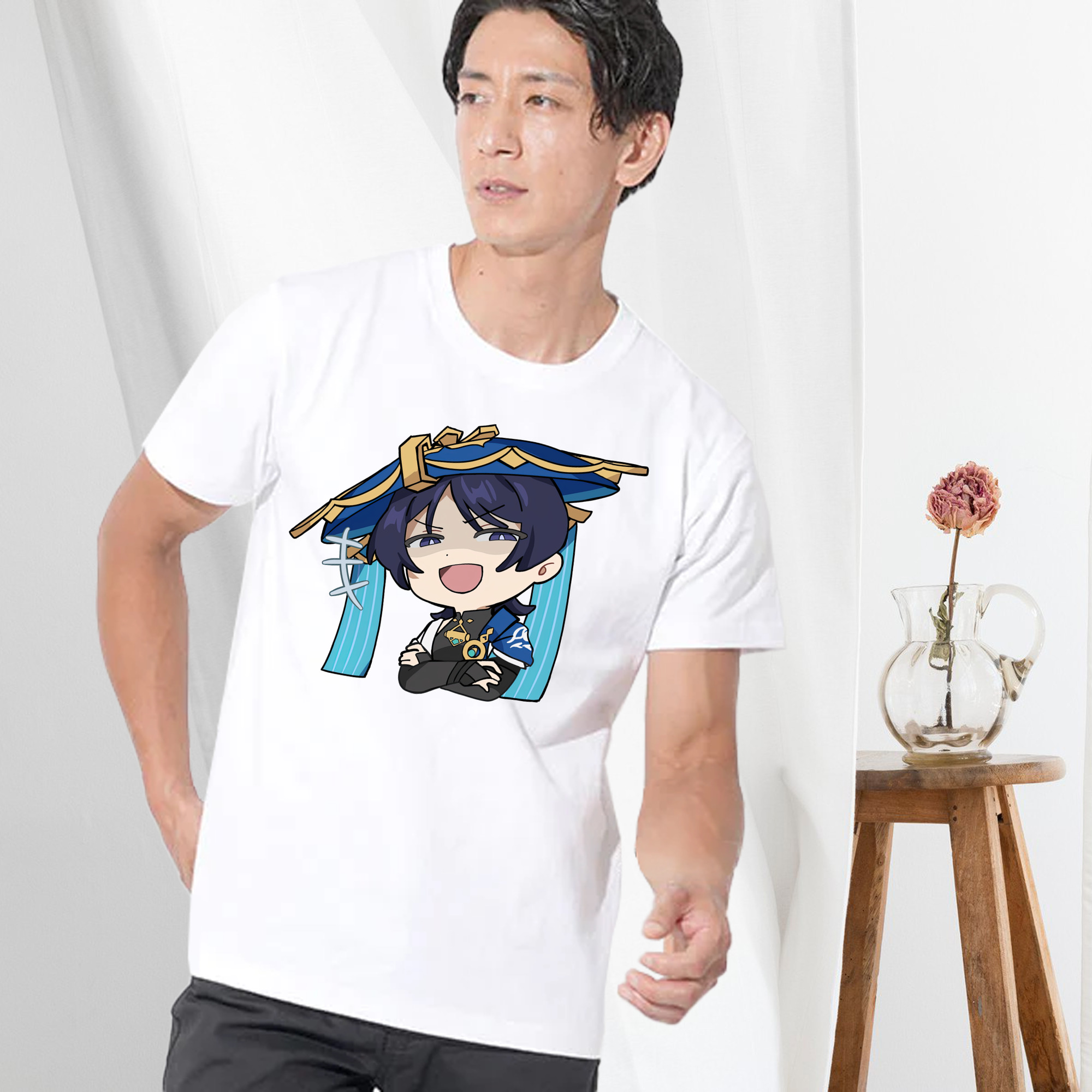 げんし神 さんペい genshin Sanpei 綿100％半袖Tシャツ（フロントプリント）