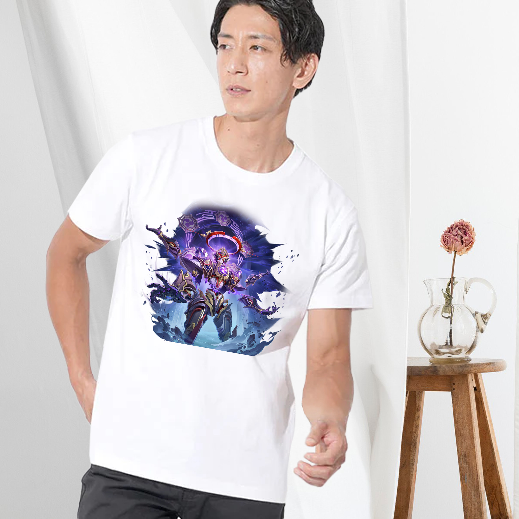 げんし神 さんペい genshin Sanpei 綿100％半袖Tシャツ（フロントプリント）