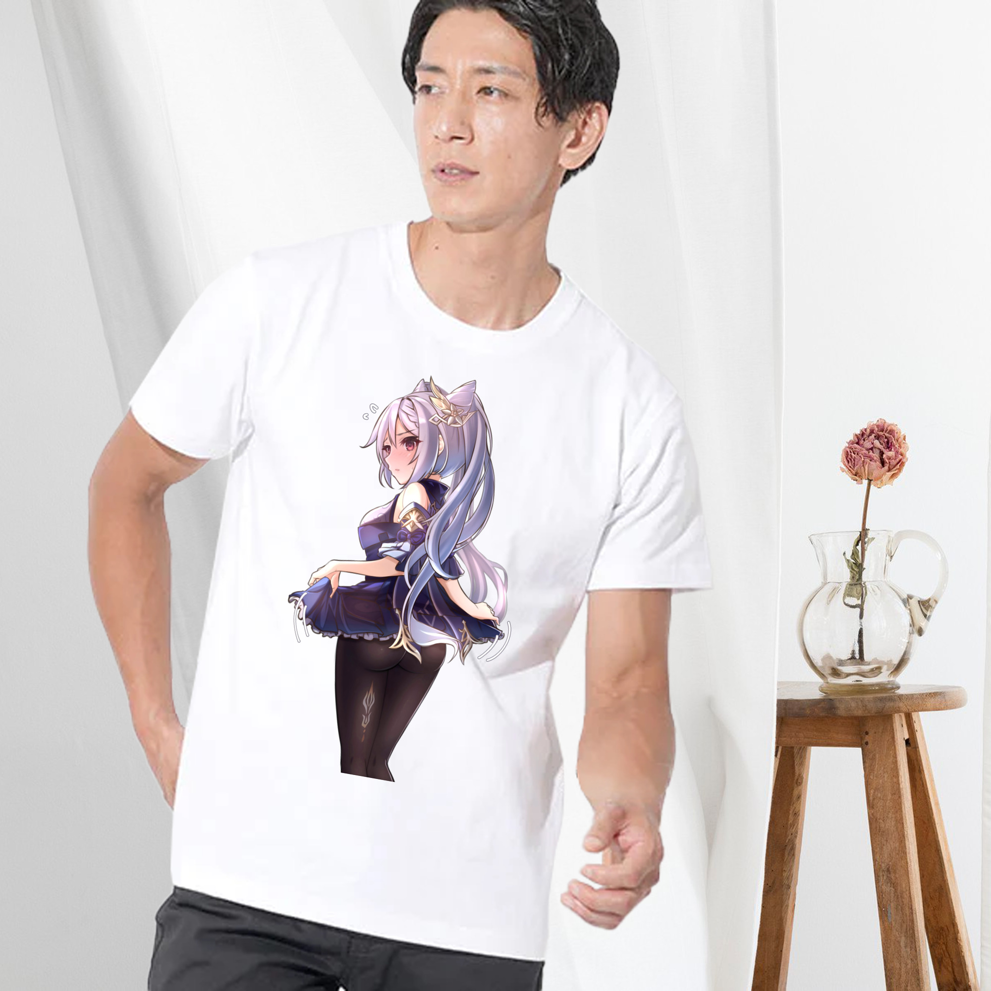 げんし神 刻晴 こくせい genshin Kokusei 綿100％半袖Tシャツ（フロントプリント）