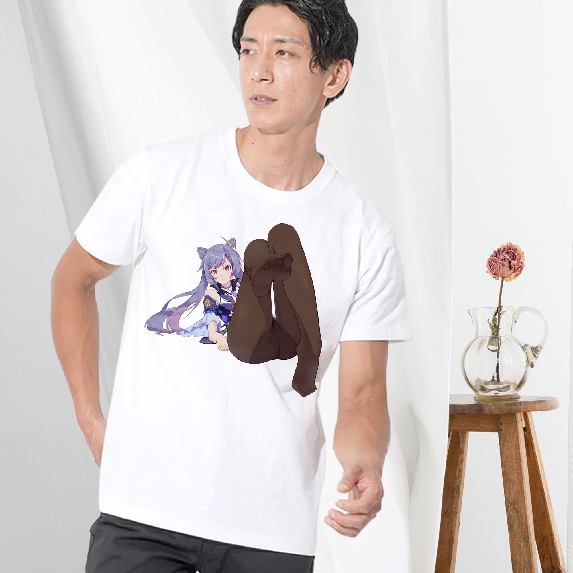 げんし神 刻晴 こくせい genshin Kokusei 綿100％半袖Tシャツ（フロントプリント）