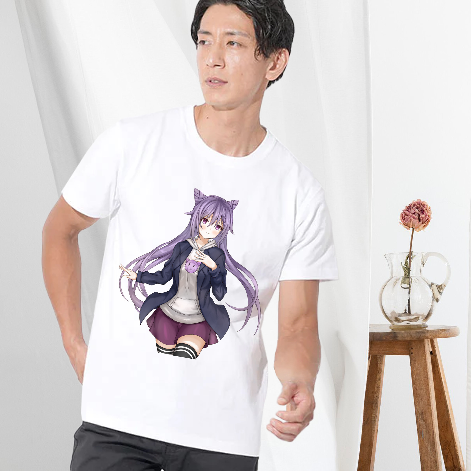 げんし神 刻晴 こくせい genshin Kokusei 綿100％半袖Tシャツ（フロントプリント）