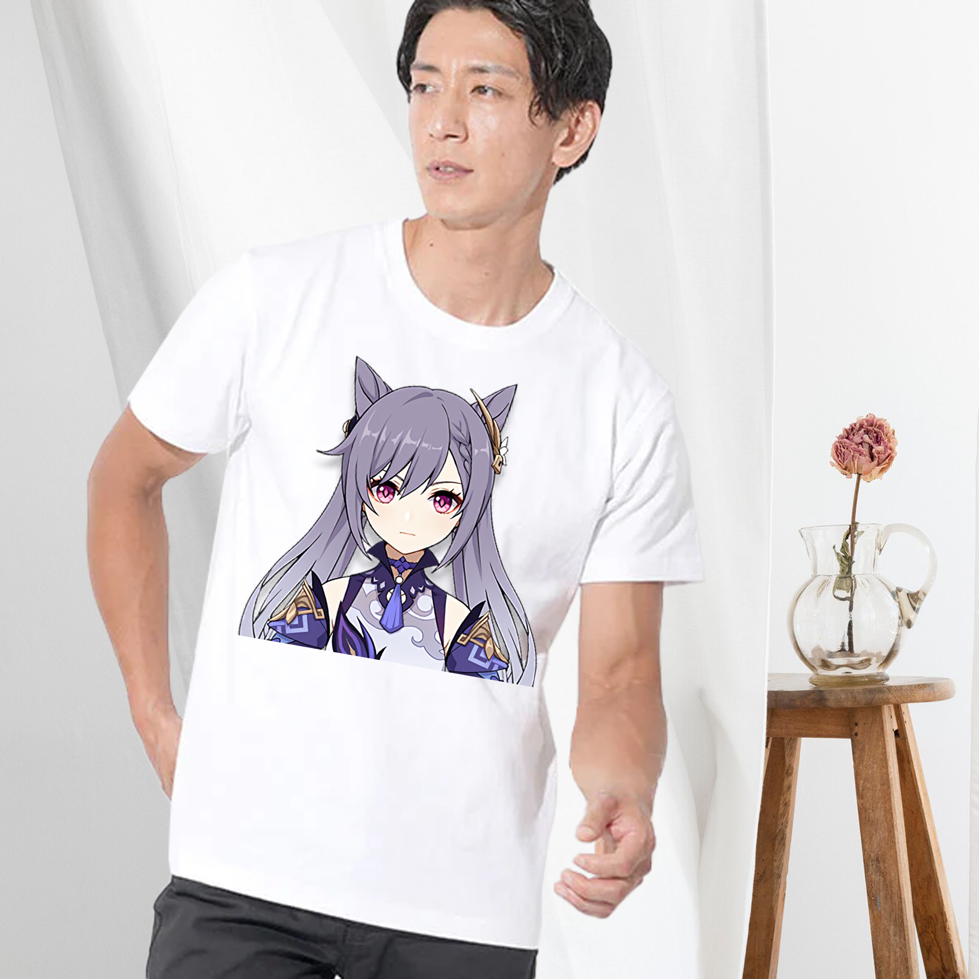 げんし神 刻晴 こくせい genshin Kokusei 綿100％半袖Tシャツ（フロントプリント）
