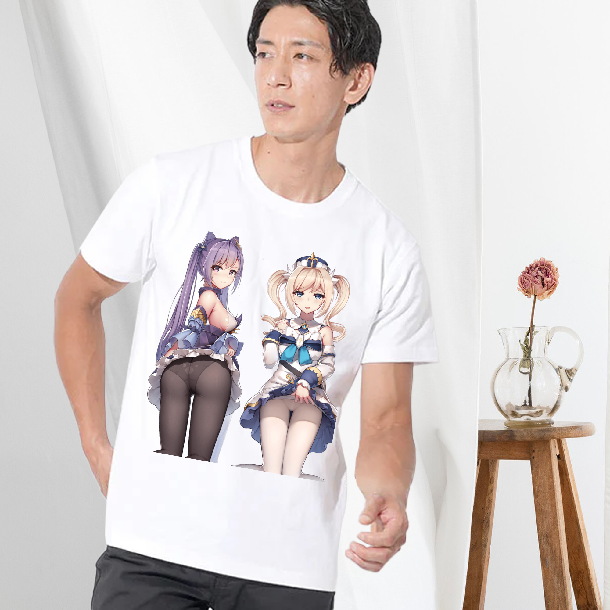 げんし神 刻晴 こくせい genshin Kokusei 綿100％半袖Tシャツ（フロントプリント）