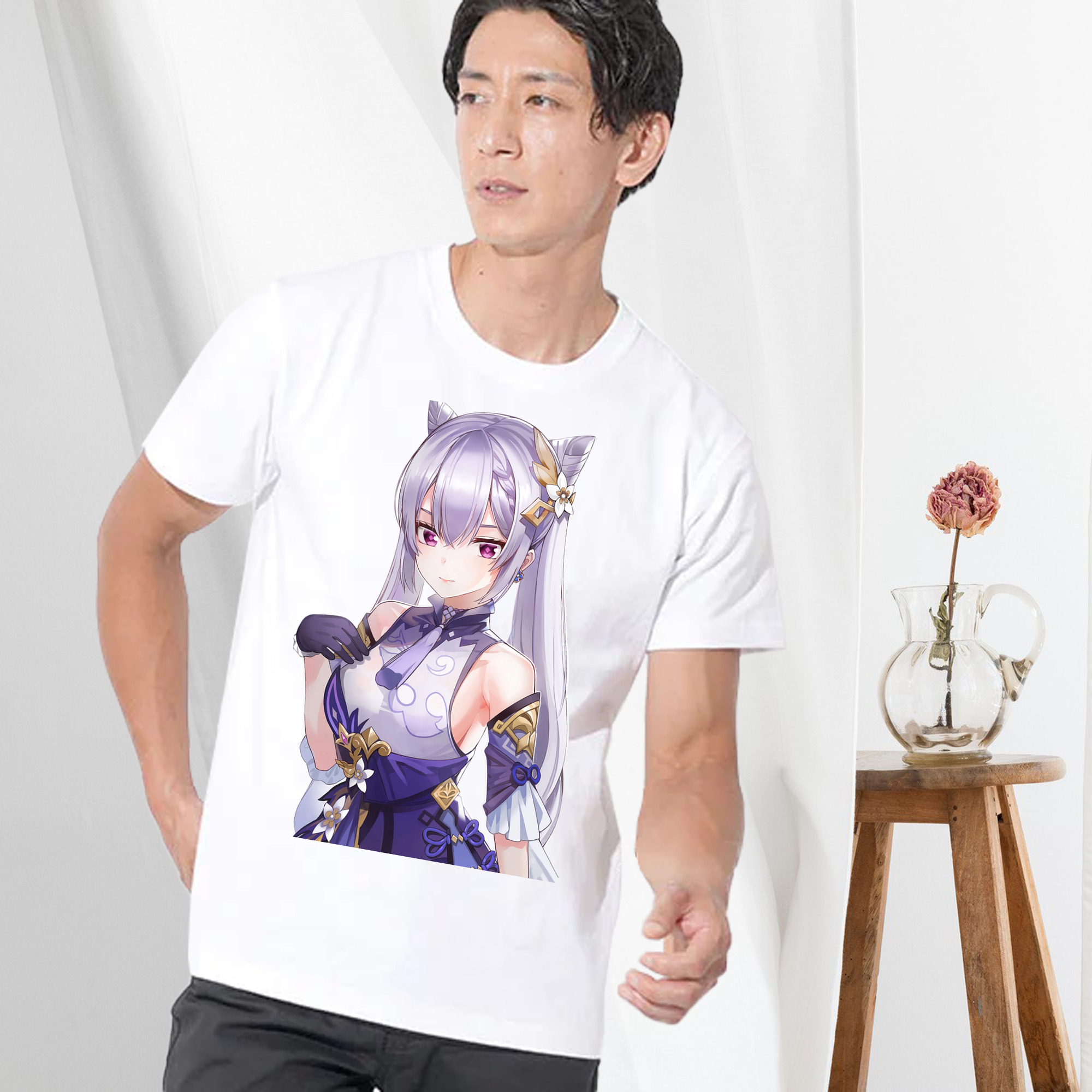 げんし神 刻晴 こくせい genshin Kokusei 綿100％半袖Tシャツ（フロントプリント）