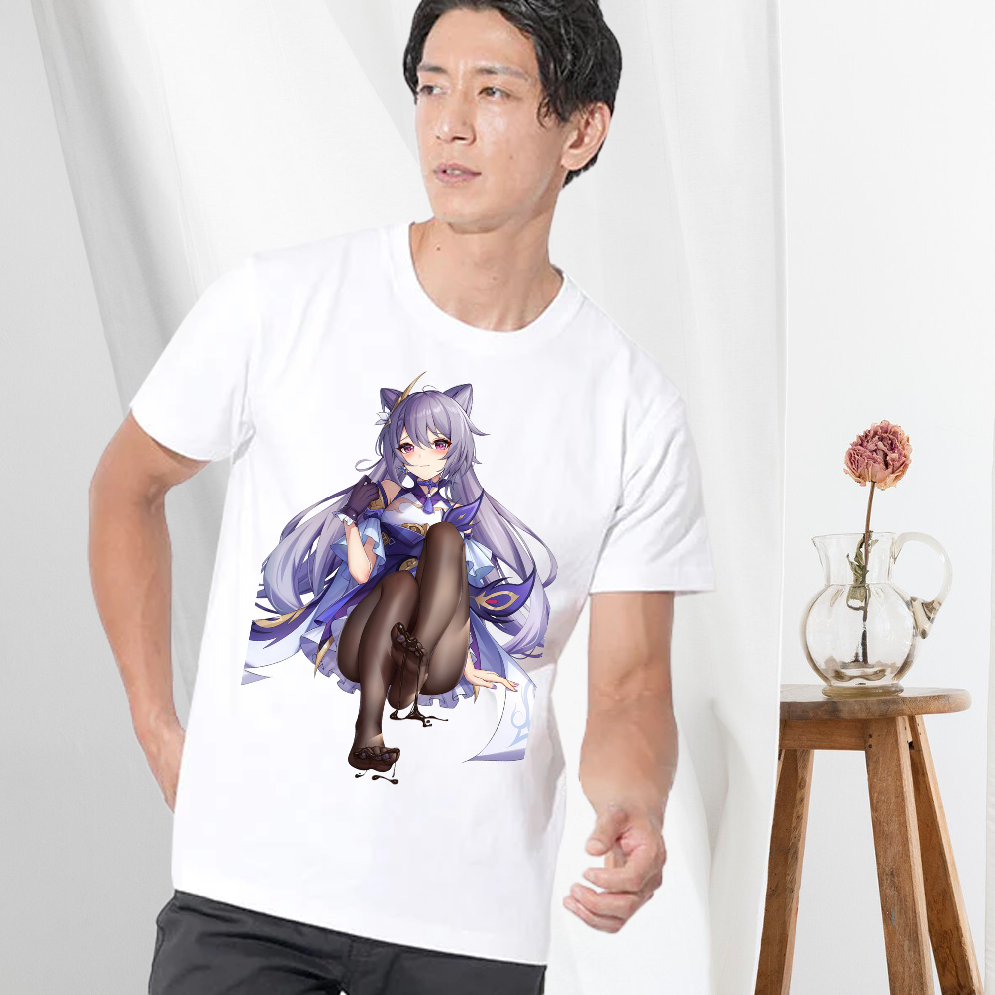 げんし神 刻晴 こくせい genshin Kokusei 綿100％半袖Tシャツ（フロントプリント）