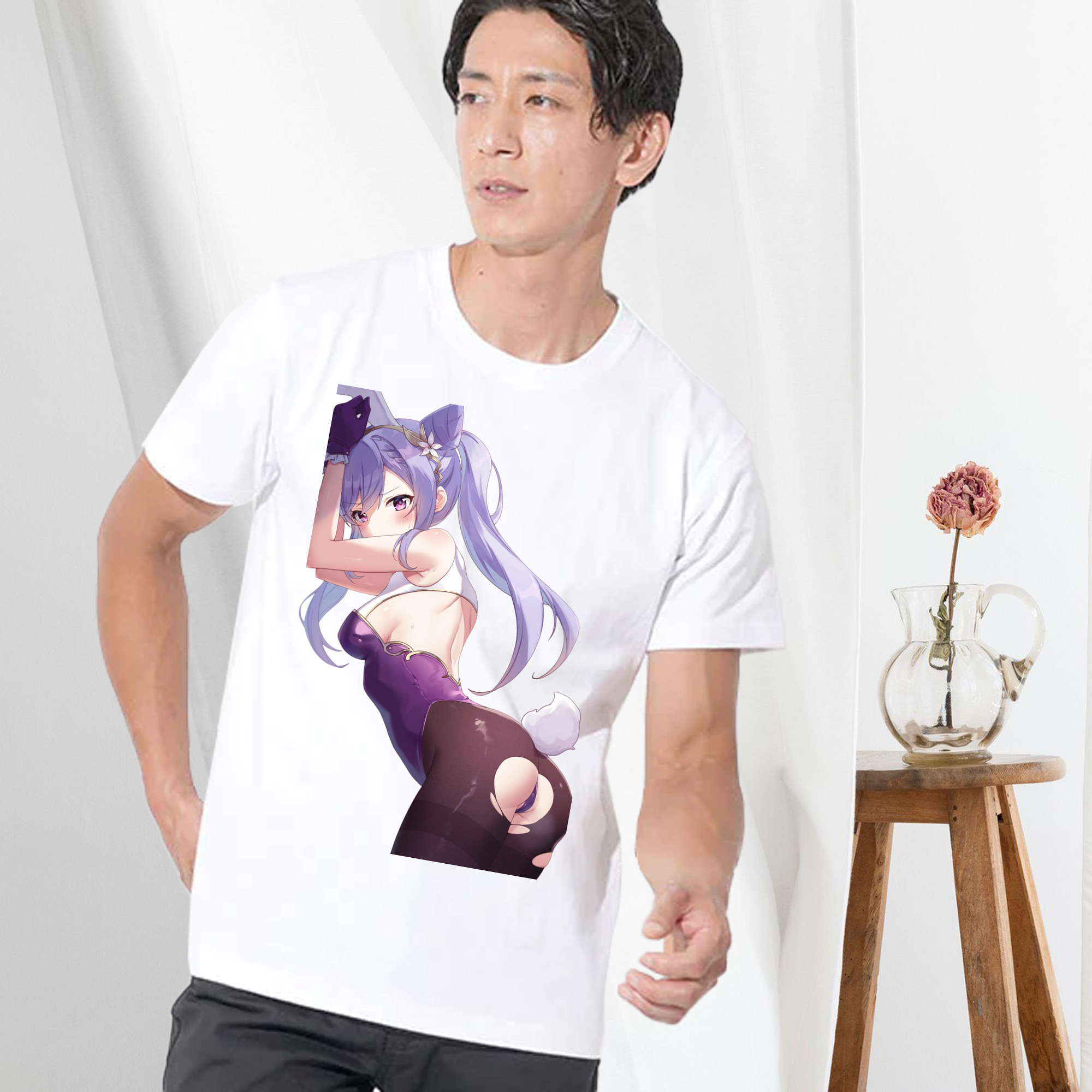 げんし神 刻晴 こくせい genshin Kokusei 綿100％半袖Tシャツ（フロントプリント）