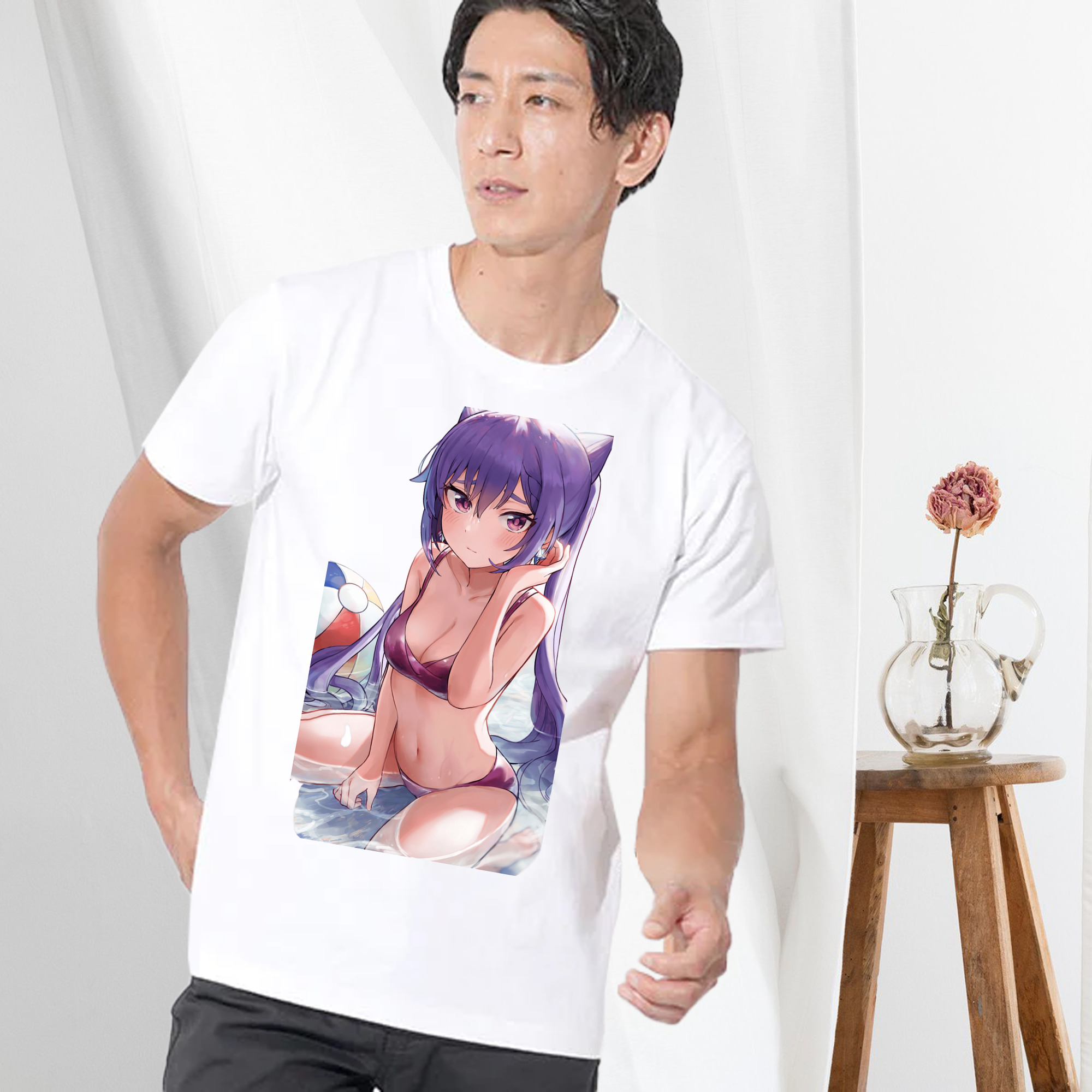 げんし神 刻晴 こくせい genshin Kokusei 綿100％半袖Tシャツ（フロントプリント）