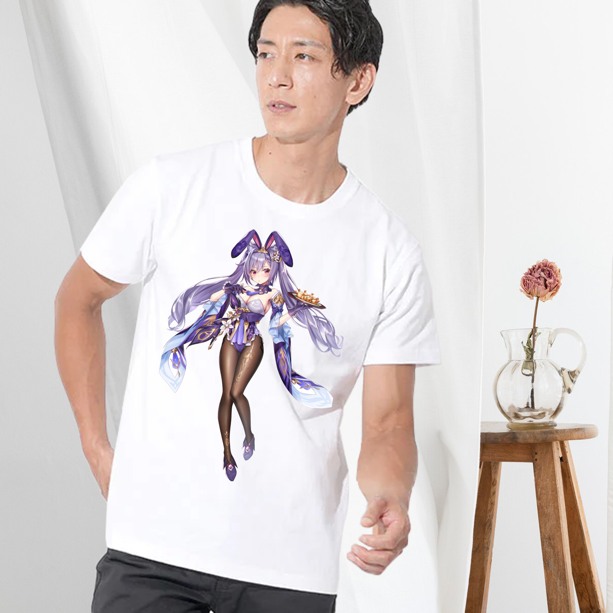 げんし神 刻晴 こくせい genshin Kokusei 綿100％半袖Tシャツ（フロントプリント）