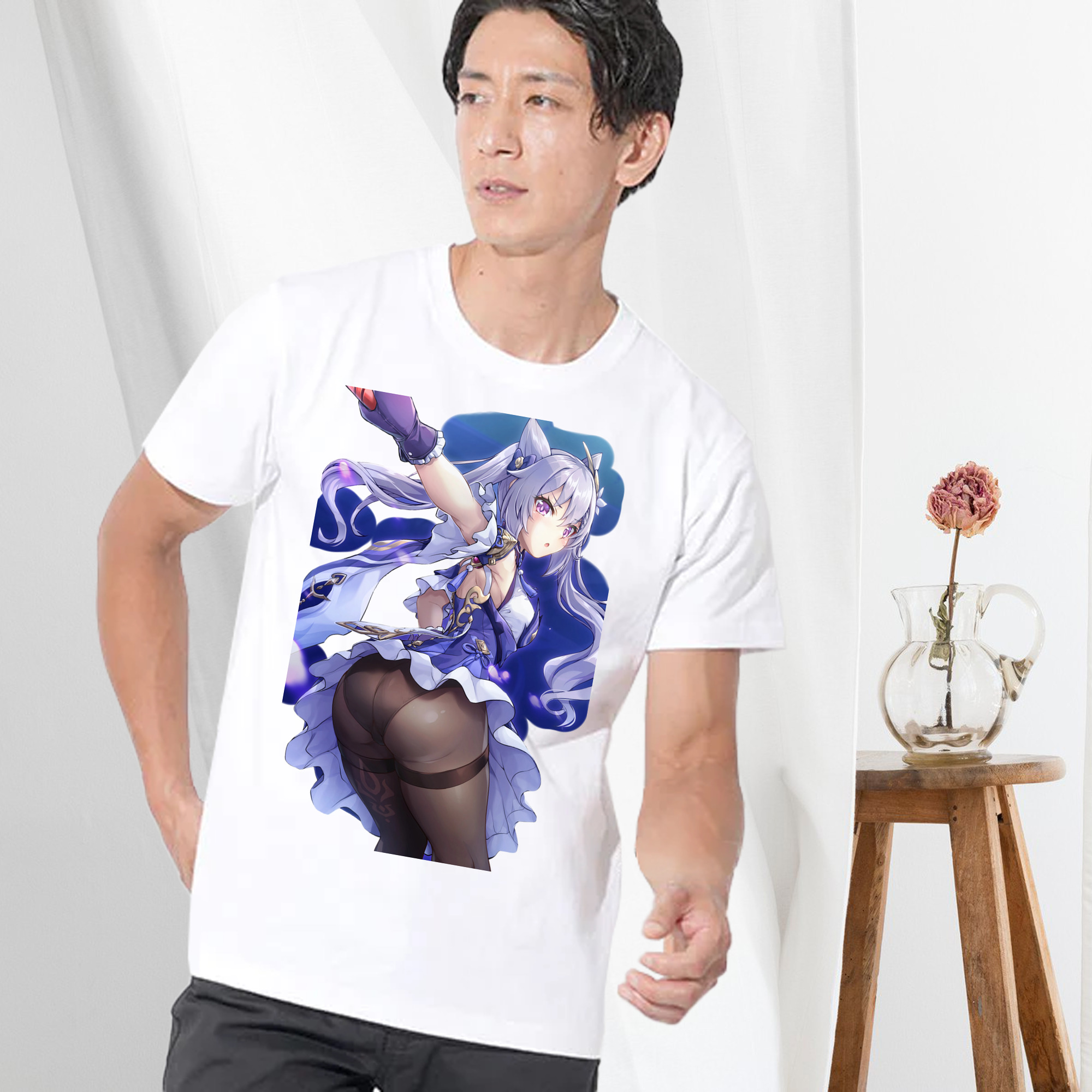 げんし神 刻晴 こくせい genshin Kokusei 綿100％半袖Tシャツ（フロントプリント）