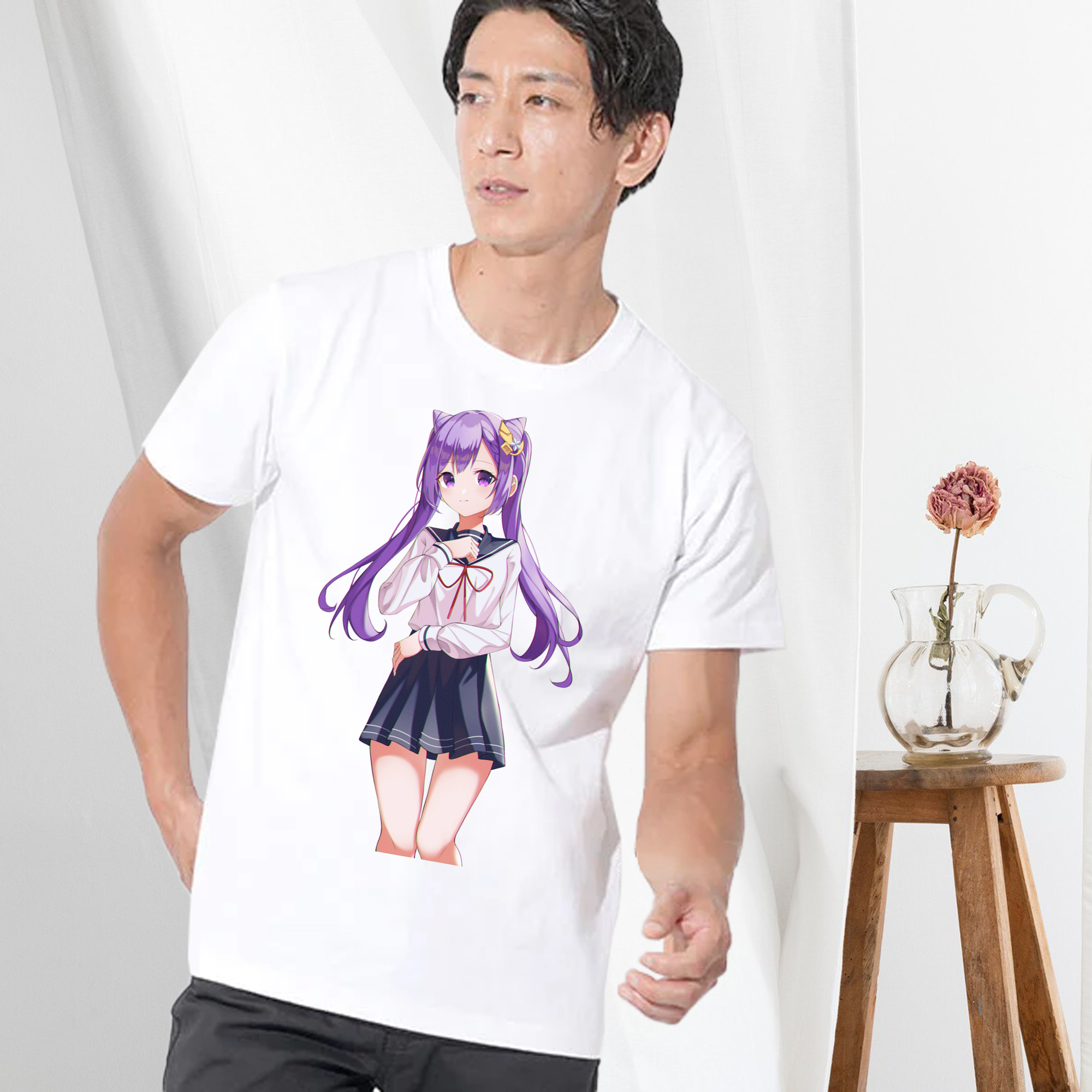 げんし神 刻晴 こくせい genshin Kokusei 綿100％半袖Tシャツ（フロントプリント）