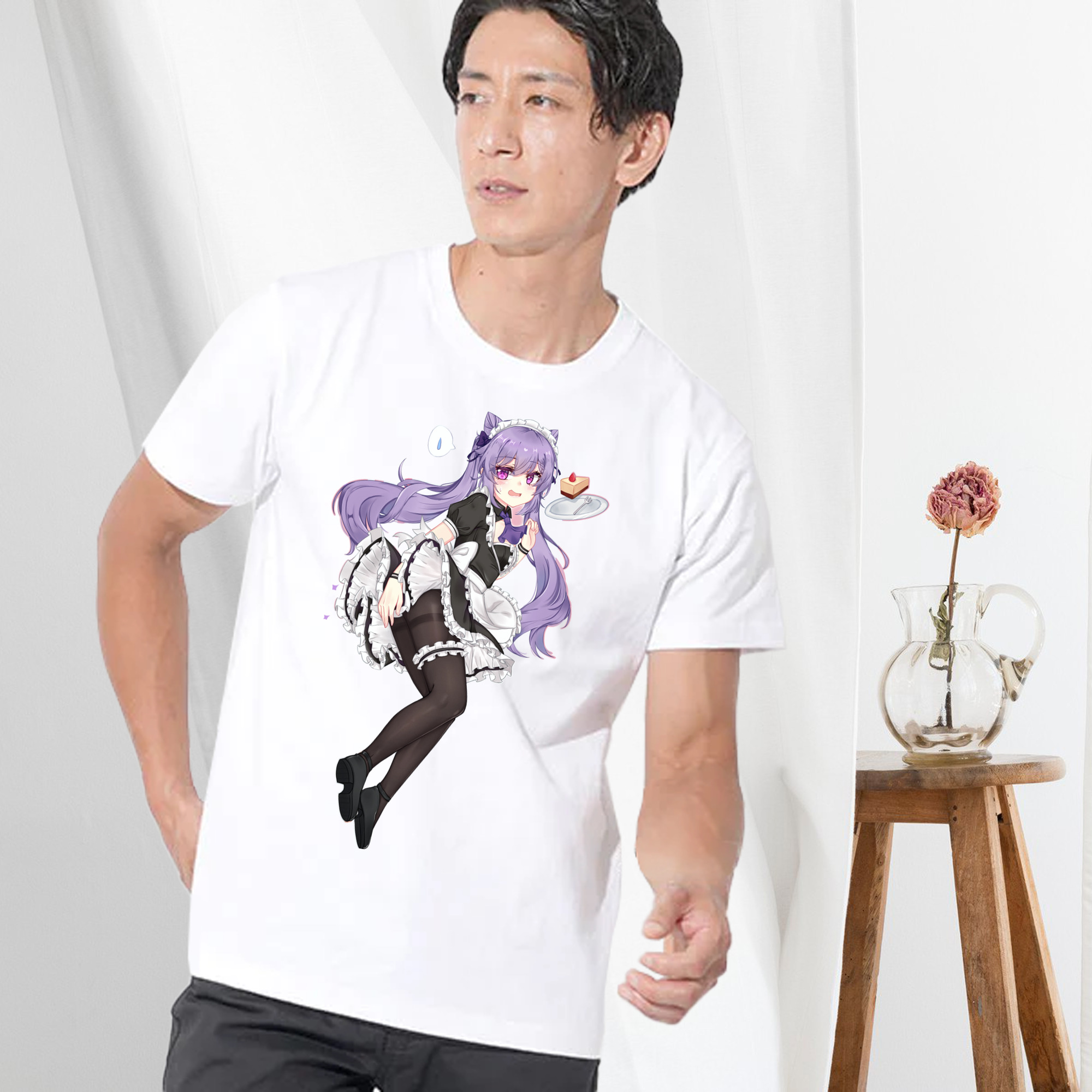 げんし神 刻晴 こくせい genshin Kokusei 綿100％半袖Tシャツ（フロントプリント）