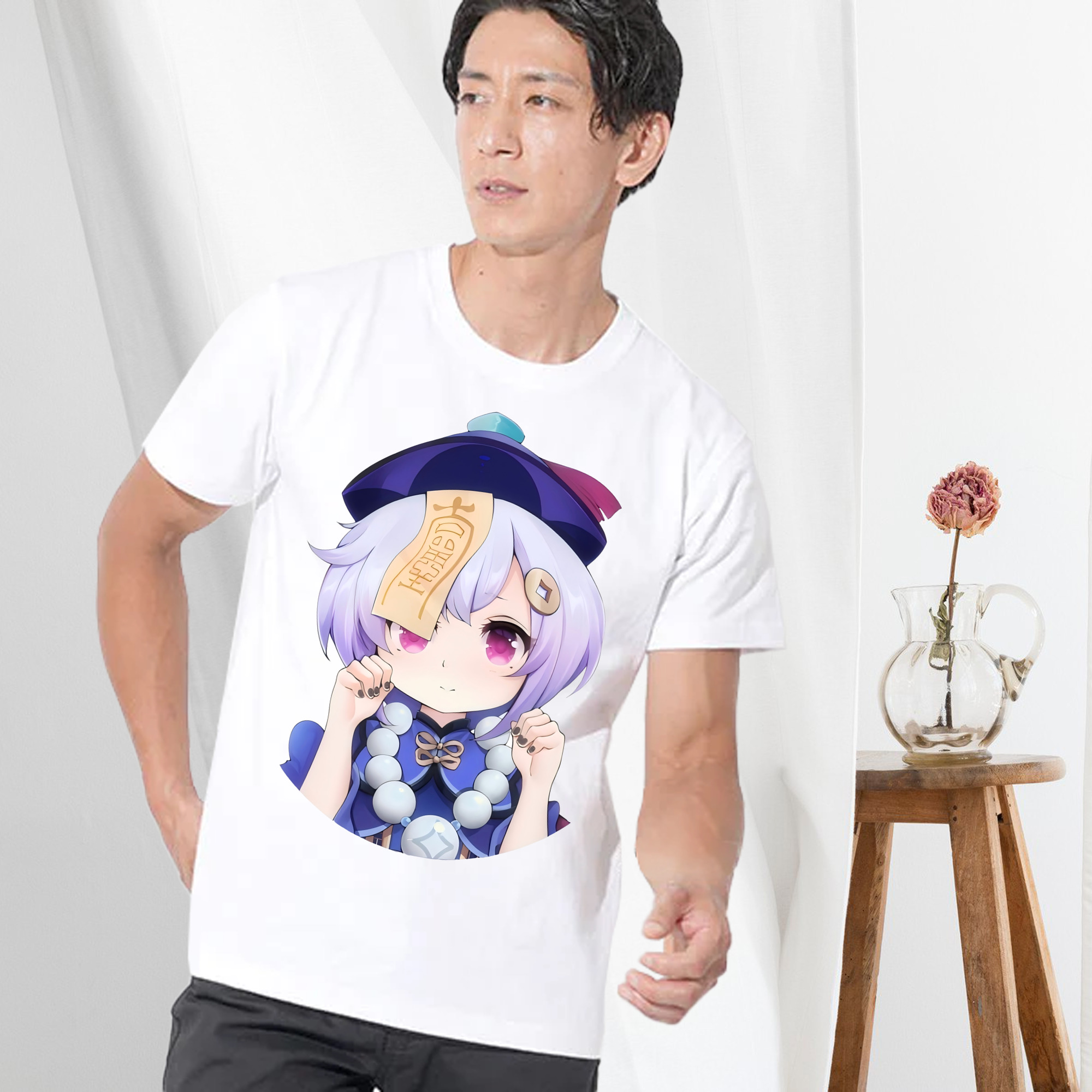げんし神 七七 なな  genshin Nana 綿100％半袖Tシャツ（フロントプリント）