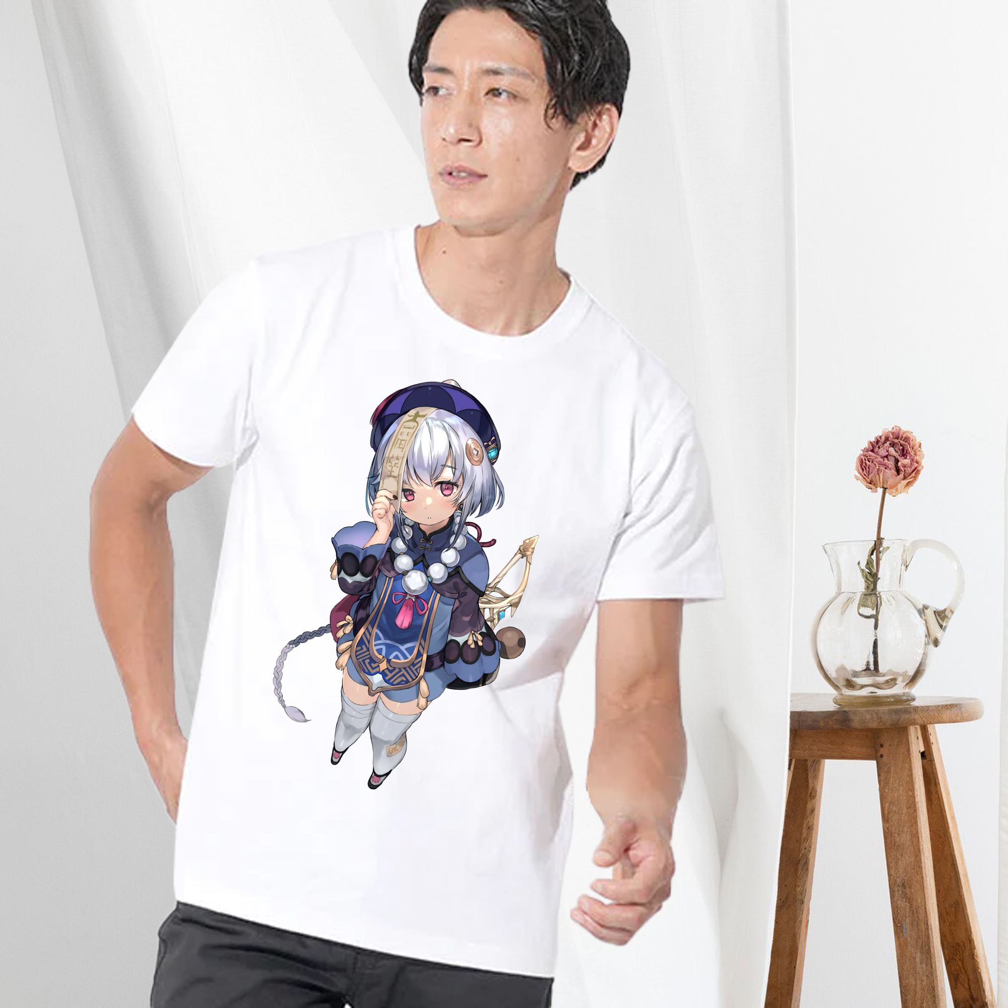 げんし神 七七 なな  genshin Nana 綿100％半袖Tシャツ（フロントプリント）