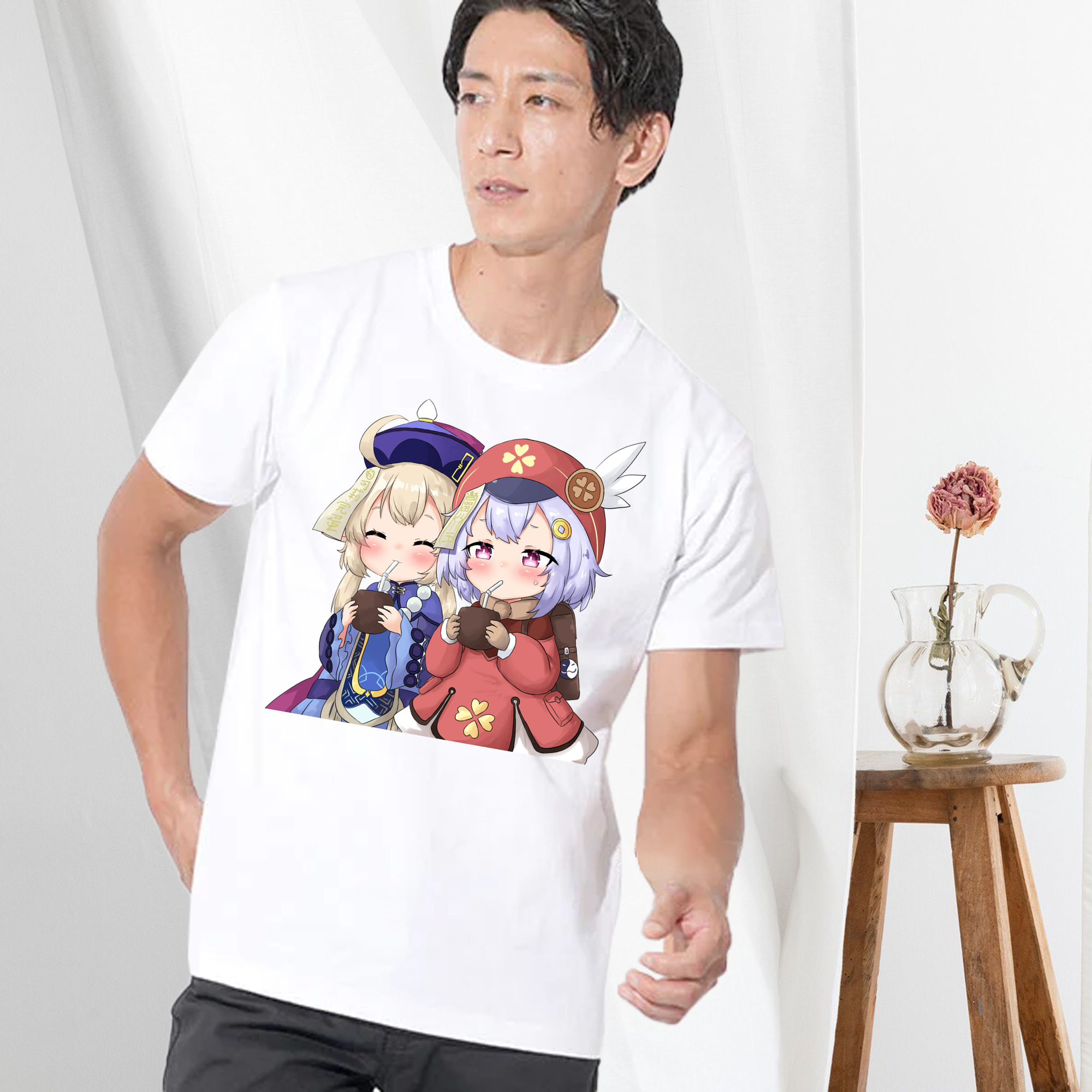 げんし神 七七 なな  genshin Nana 綿100％半袖Tシャツ（フロントプリント）