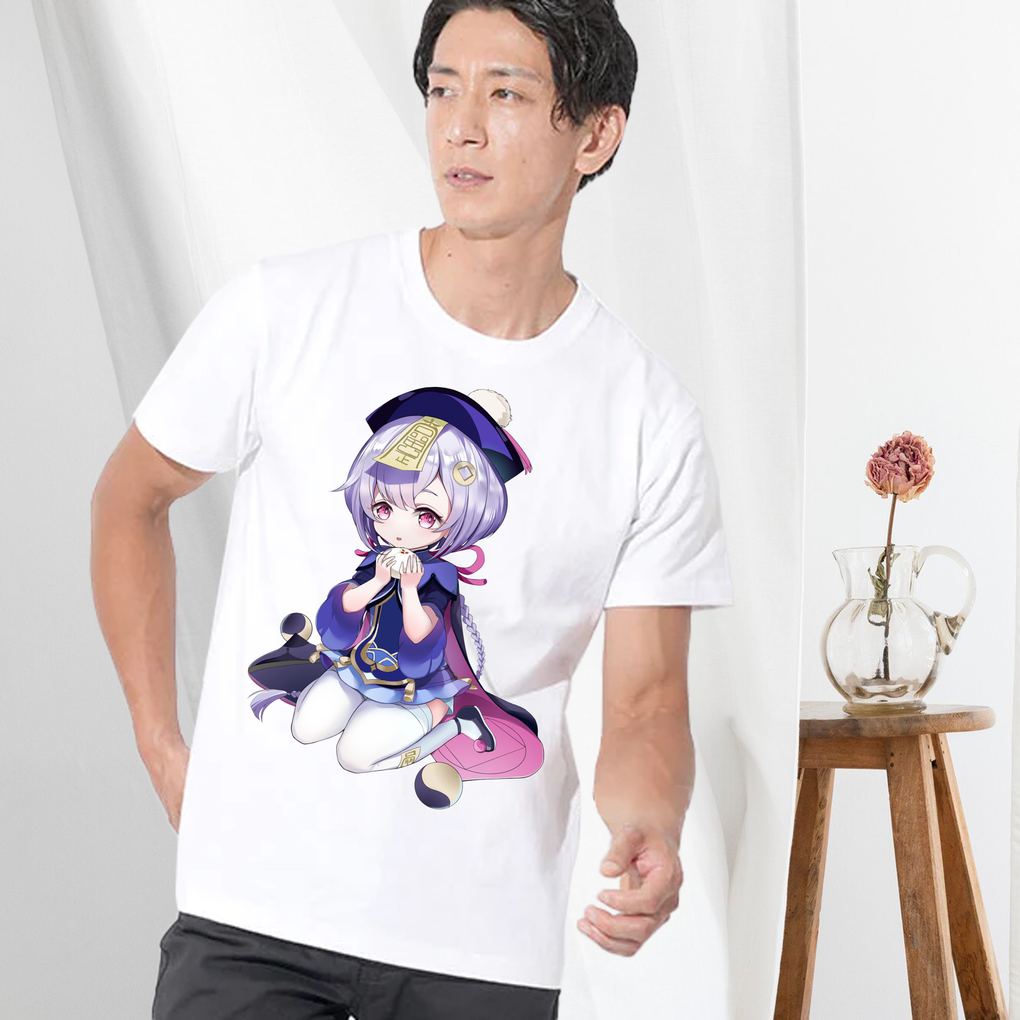 げんし神 七七 なな  genshin Nana 綿100％半袖Tシャツ（フロントプリント）