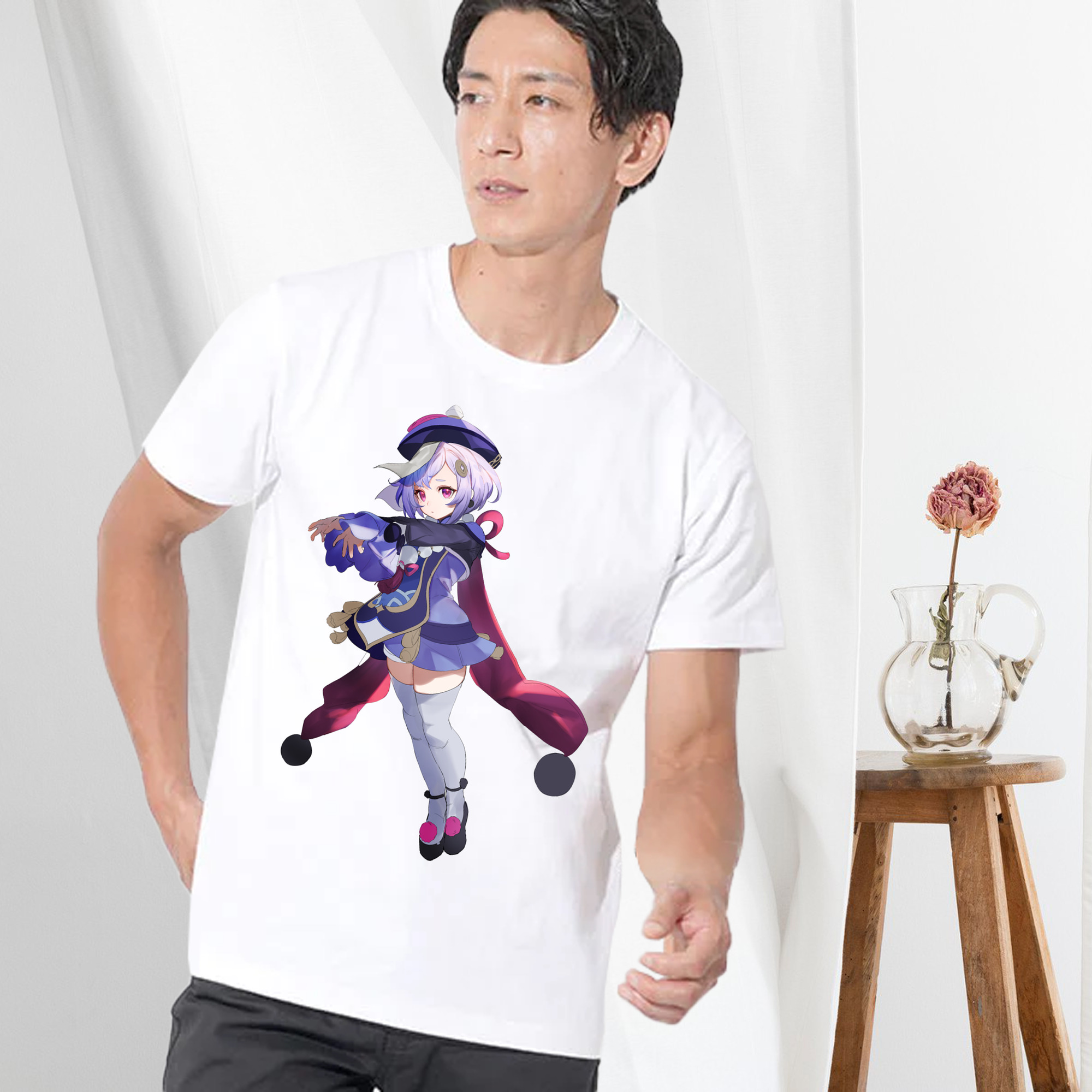 げんし神 七七 なな  genshin Nana 綿100％半袖Tシャツ（フロントプリント）