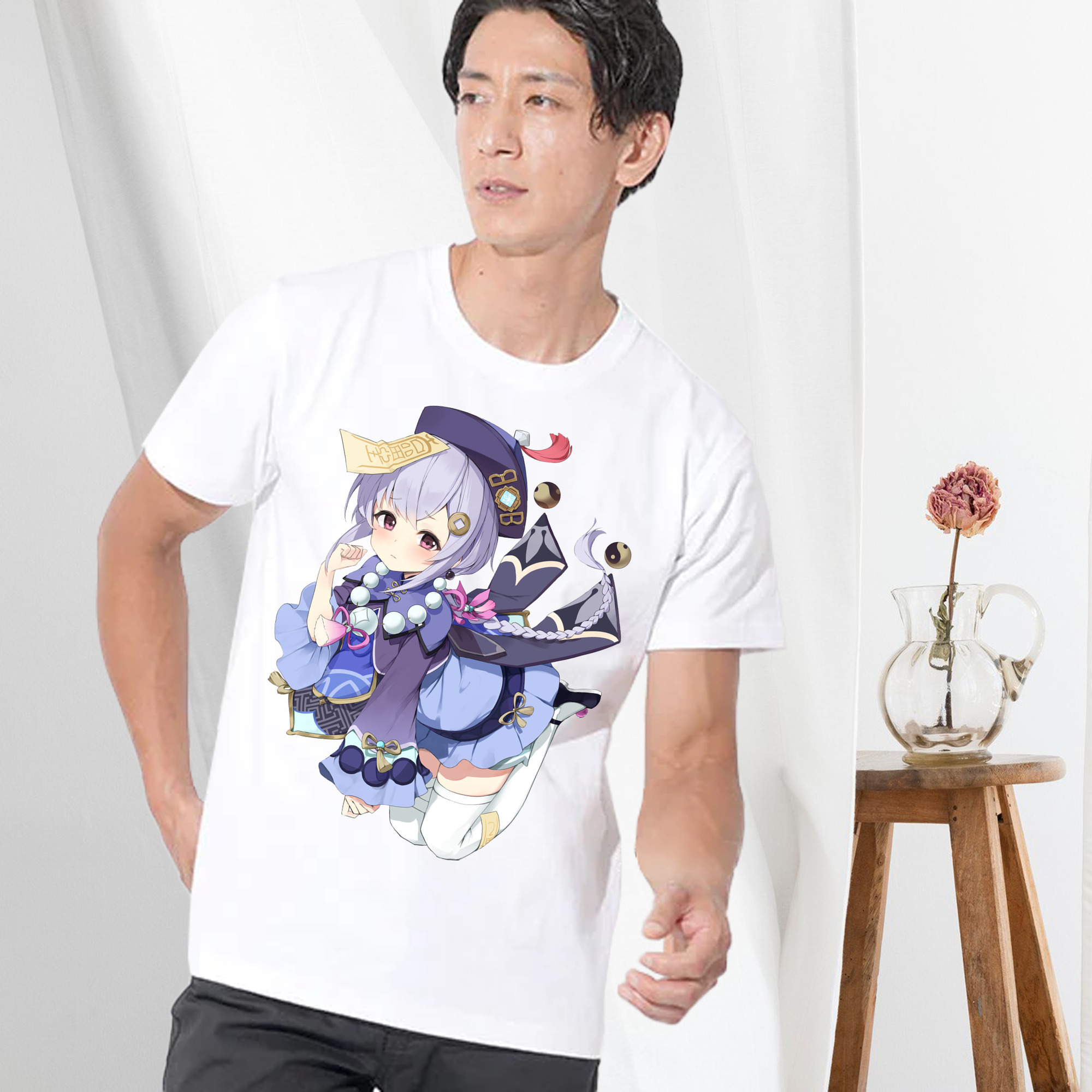 げんし神 七七 なな  genshin Nana 綿100％半袖Tシャツ（フロントプリント）