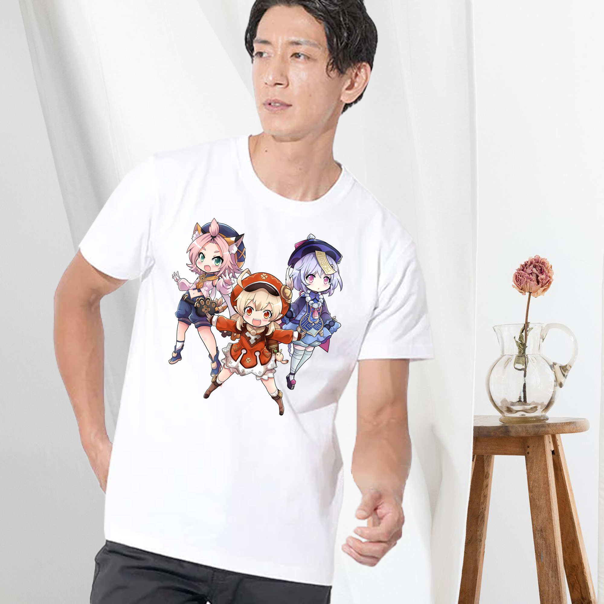 げんし神 七七 なな  genshin Nana 綿100％半袖Tシャツ（フロントプリント）