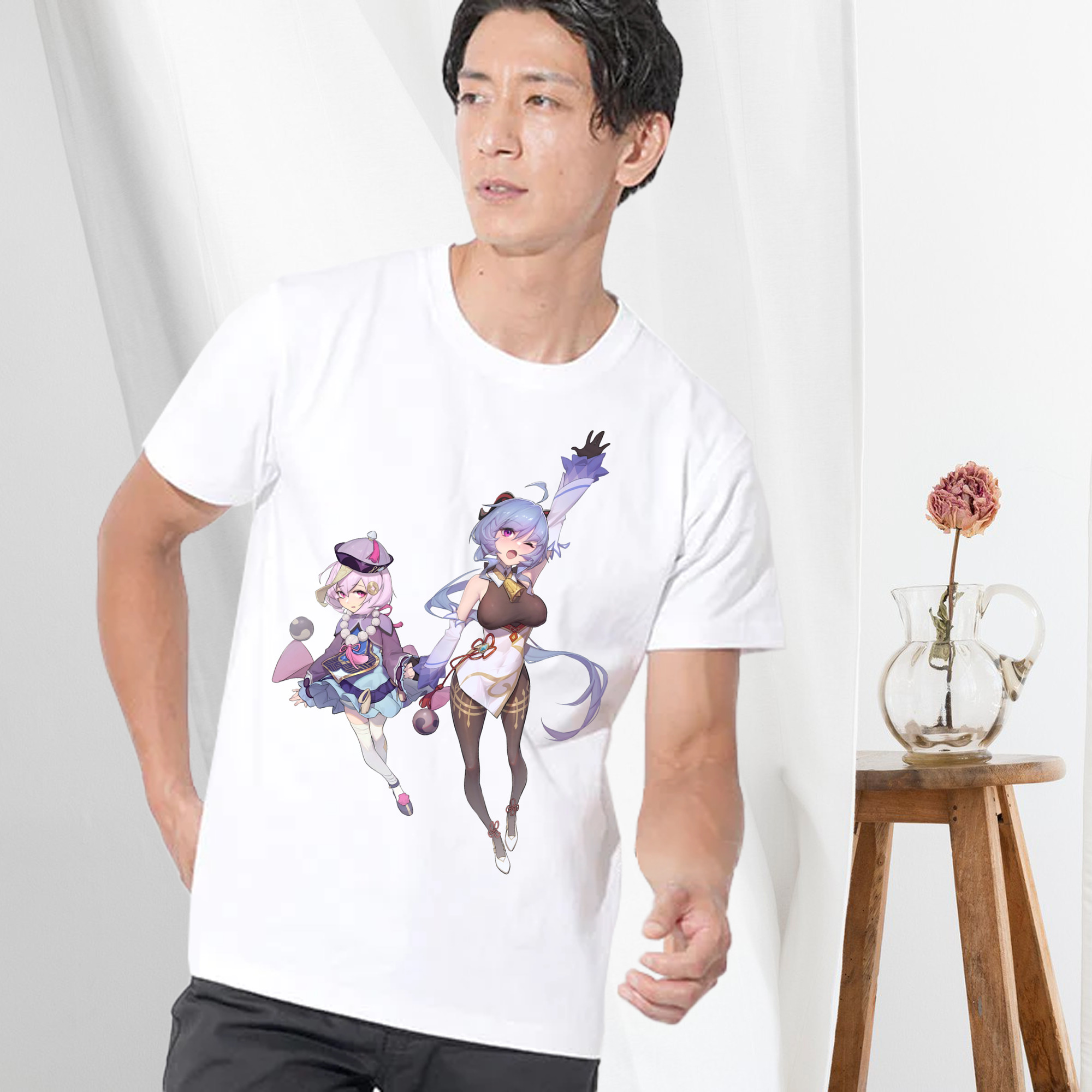 げんし神 七七 なな  genshin Nana 綿100％半袖Tシャツ（フロントプリント）