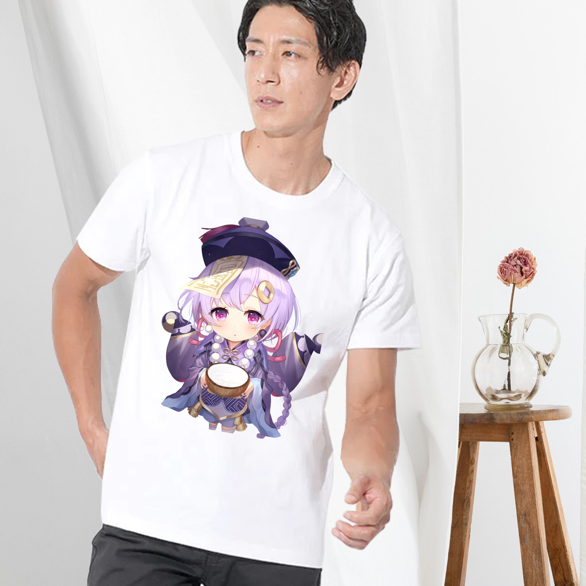 げんし神 七七 なな  genshin Nana 綿100％半袖Tシャツ（フロントプリント）