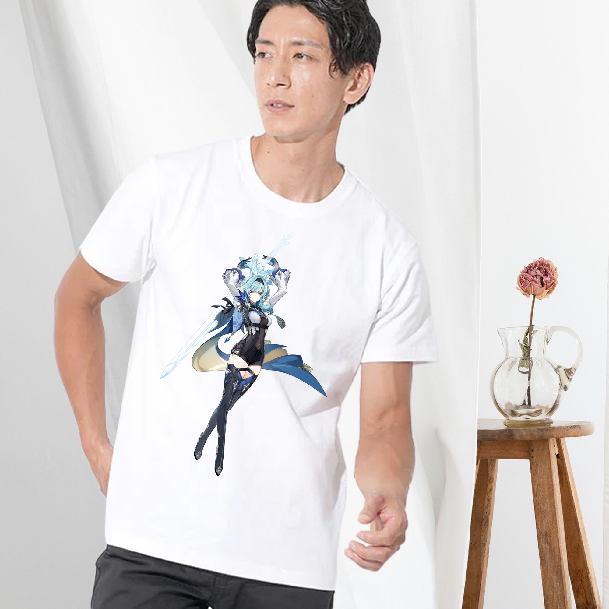 げんし神 优菈 ゆうら genshin Yūra 綿100％半袖Tシャツ（フロントプリント）