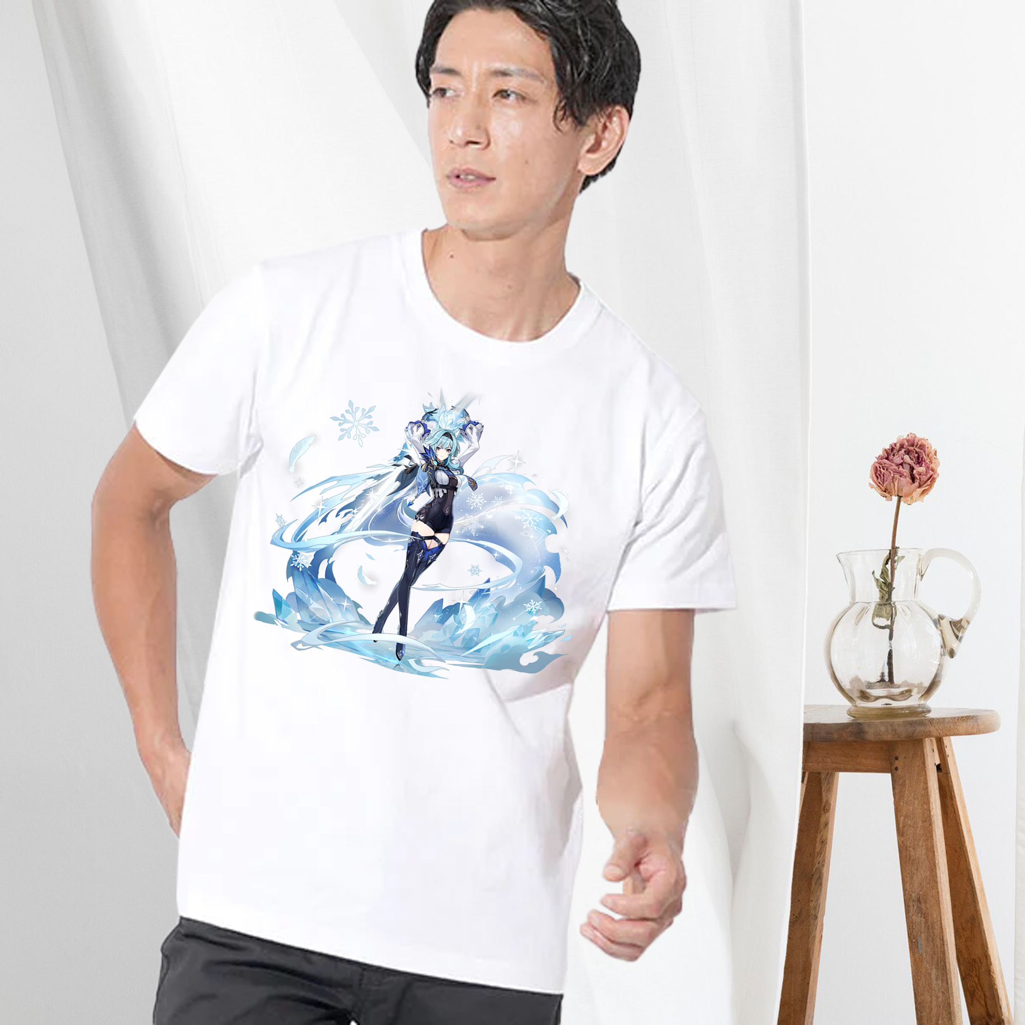 げんし神 优菈 ゆうら genshin Yūra 綿100％半袖Tシャツ（フロントプリント）