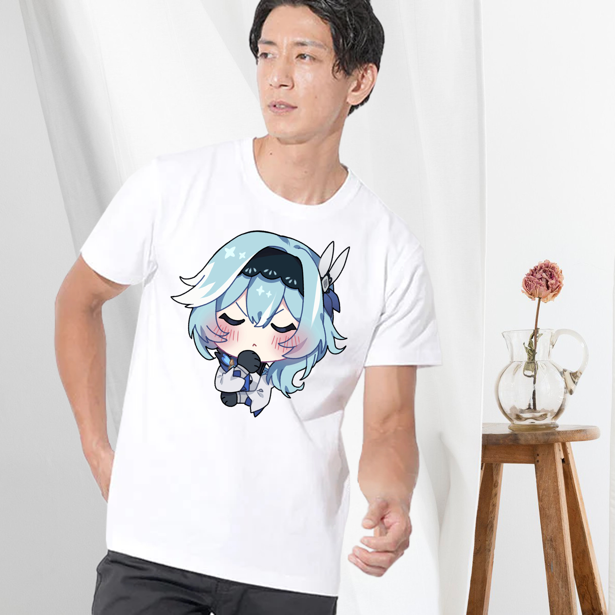 げんし神 优菈 ゆうら genshin Yūra 綿100％半袖Tシャツ（フロントプリント）