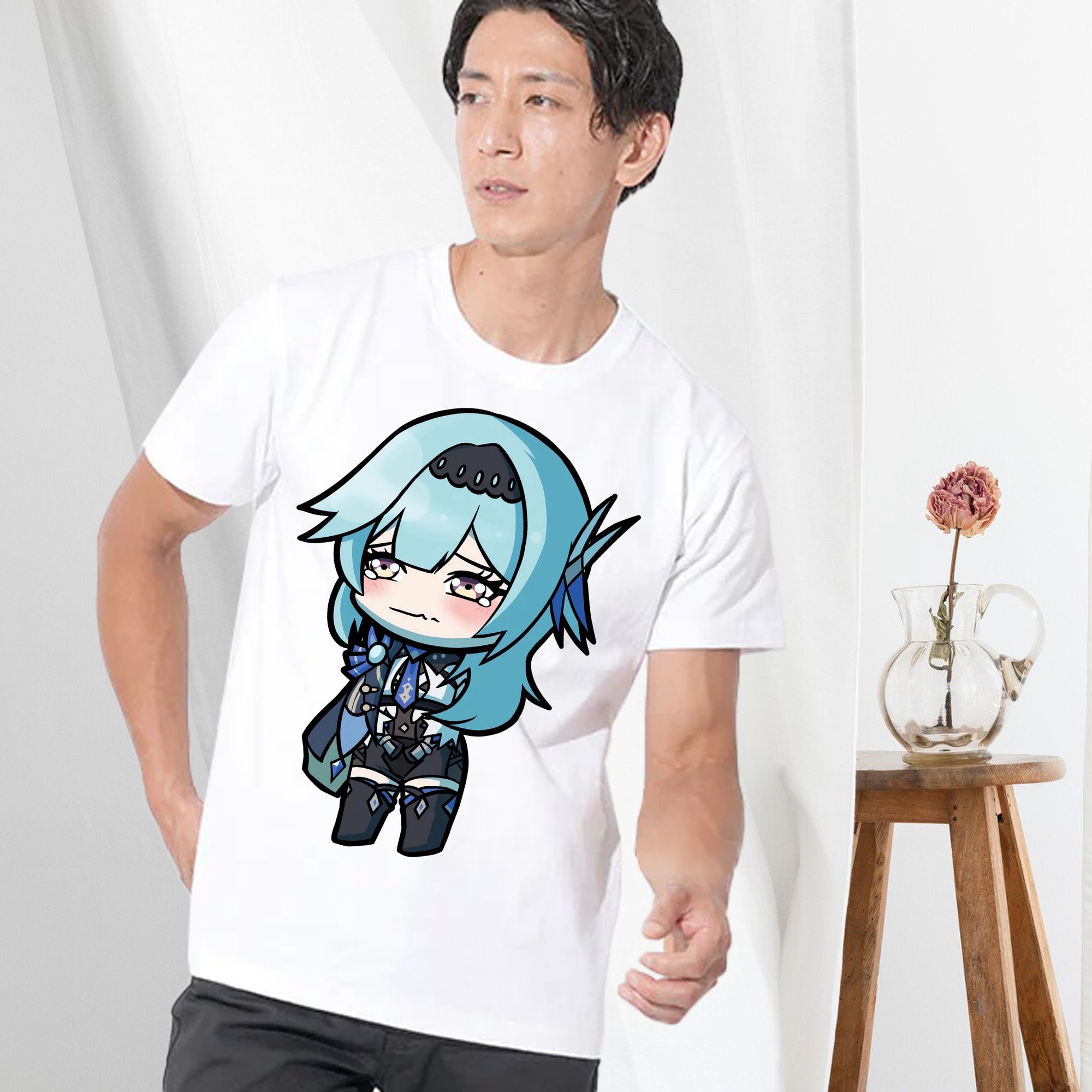 げんし神 优菈 ゆうら genshin Yūra 綿100％半袖Tシャツ（フロントプリント）