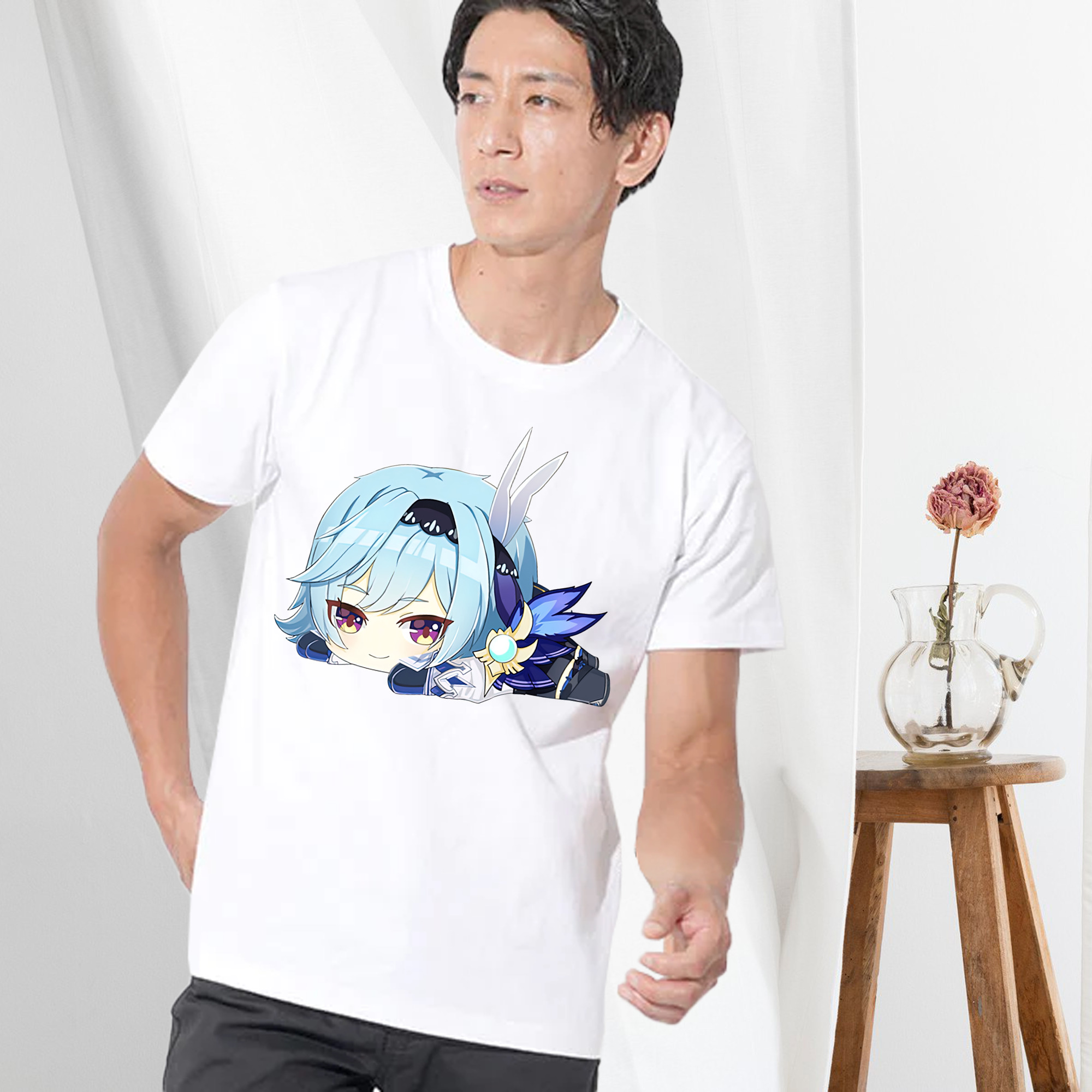 げんし神 优菈 ゆうら genshin Yūra 綿100％半袖Tシャツ（フロントプリント）