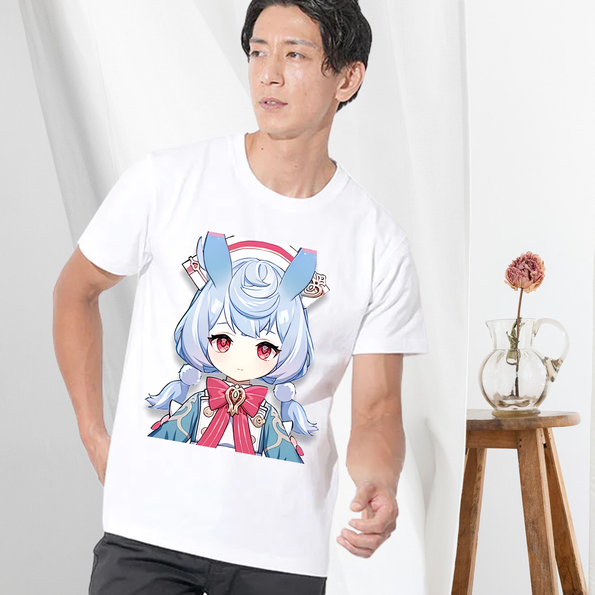 げんし神 シゲウィン genshin Shigewin 綿100％半袖Tシャツ（フロントプリント）