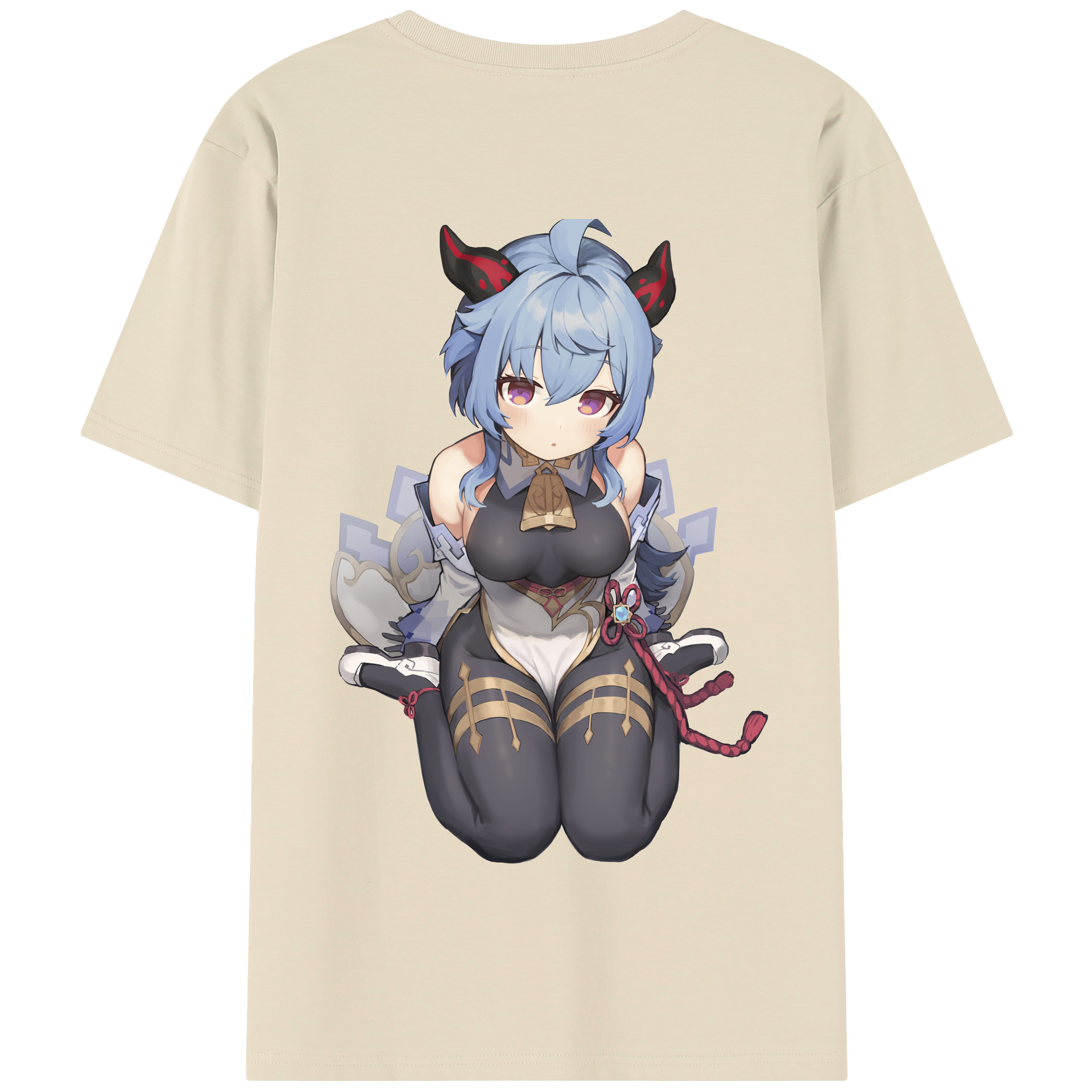 げんし神 甘雨 かんう genshin Ganyu 綿100％半袖Tシャツ（背面プリント）
