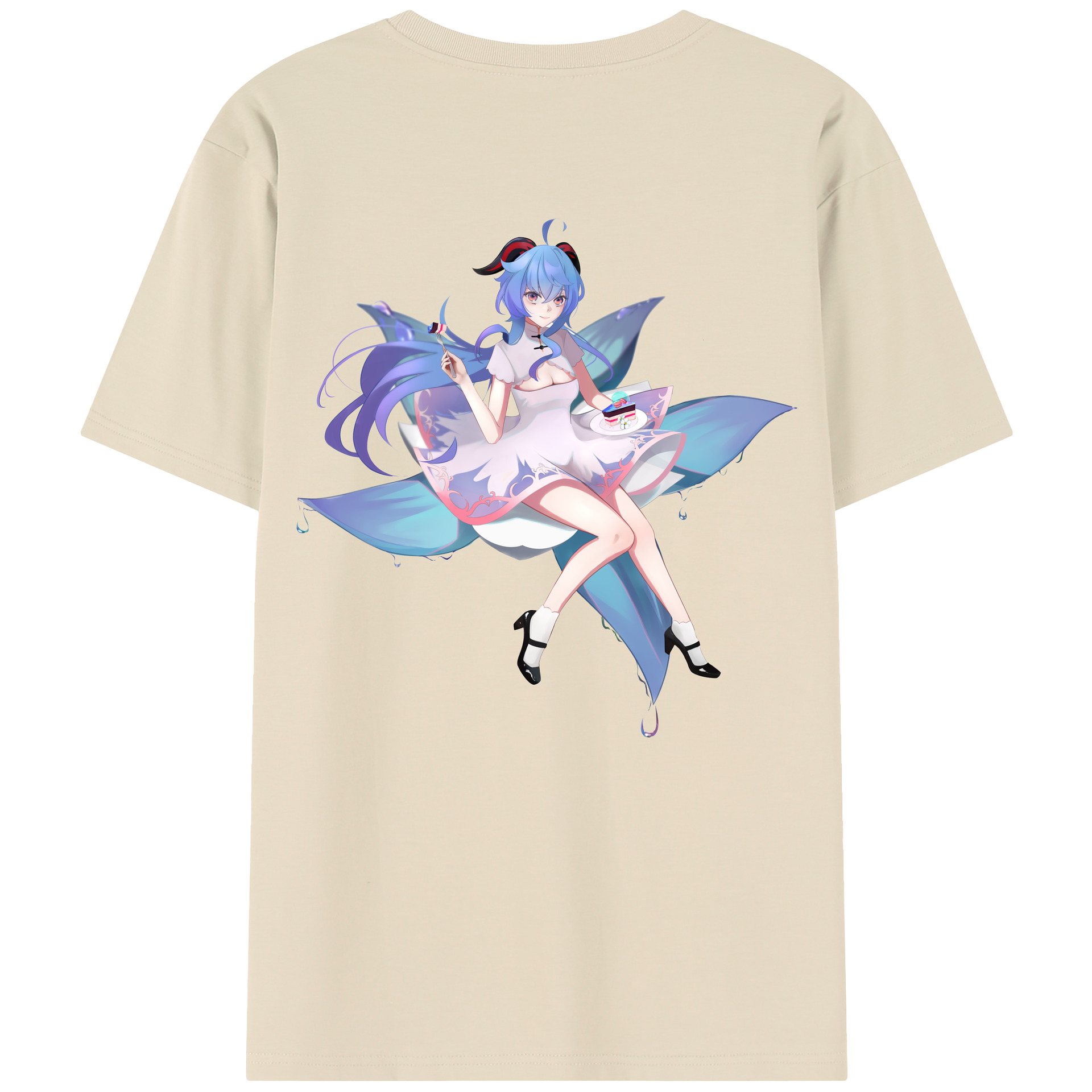 げんし神 甘雨 かんう genshin Ganyu 綿100％半袖Tシャツ（背面プリント）
