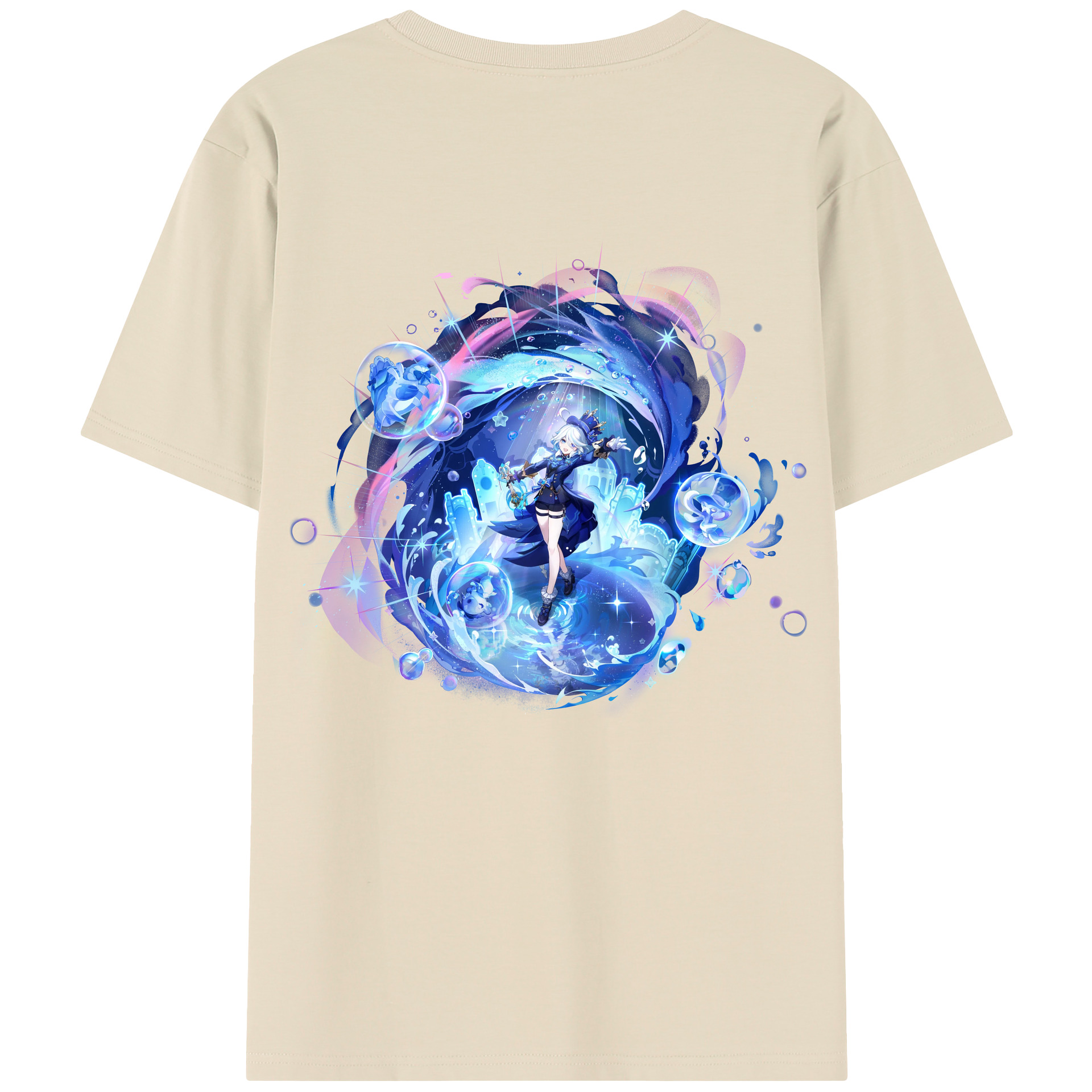げんし神 フリーナ genshin Furina 綿100％半袖Tシャツ（背面プリント）