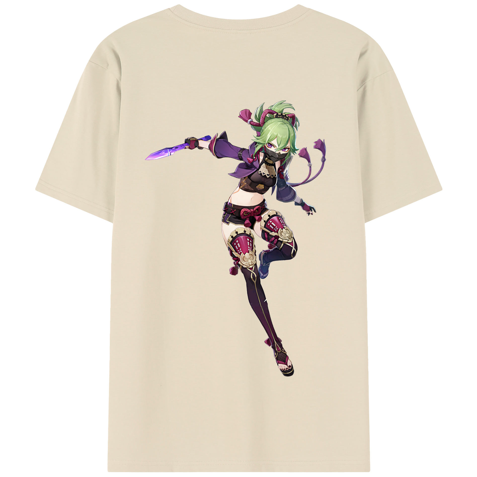 げんし神  久岐忍 くき しのぶ genshin Kuki Shinobu 綿100％半袖Tシャツ（背面プリント）