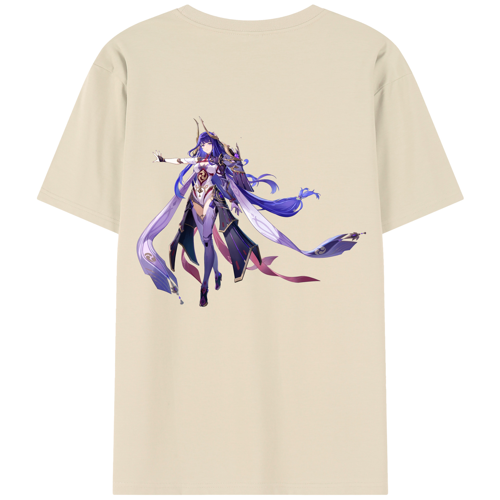 げんし神 雷電将軍 らいでんしょうぐん genshin Raiden Shogun 綿100％半袖Tシャツ（背面プリント）