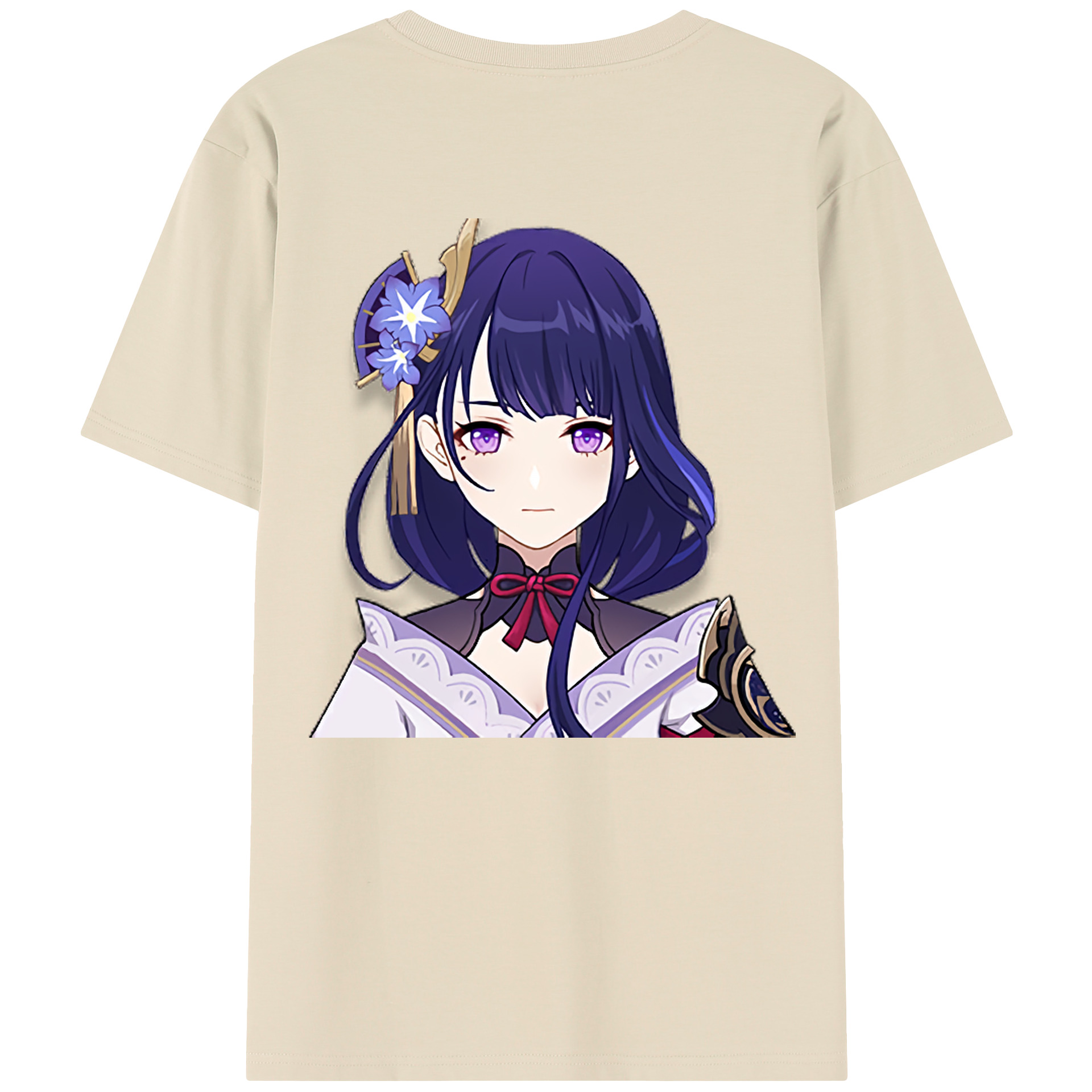げんし神 雷電将軍 らいでんしょうぐん genshin Raiden Shogun 綿100％半袖Tシャツ（背面プリント）
