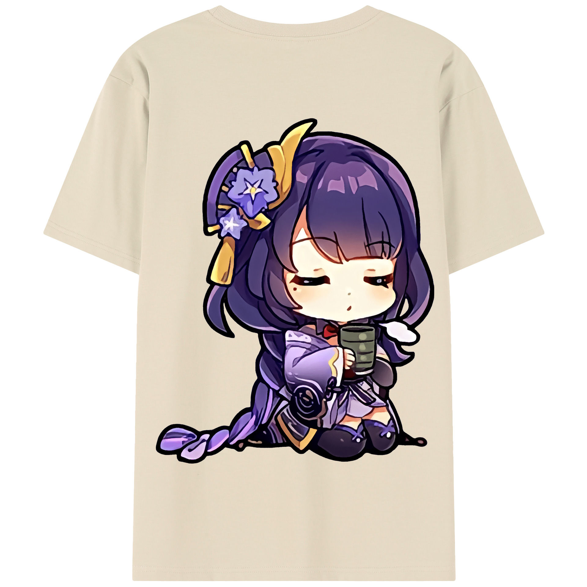 げんし神 雷電将軍 らいでんしょうぐん genshin Raiden Shogun 綿100％半袖Tシャツ（背面プリント）