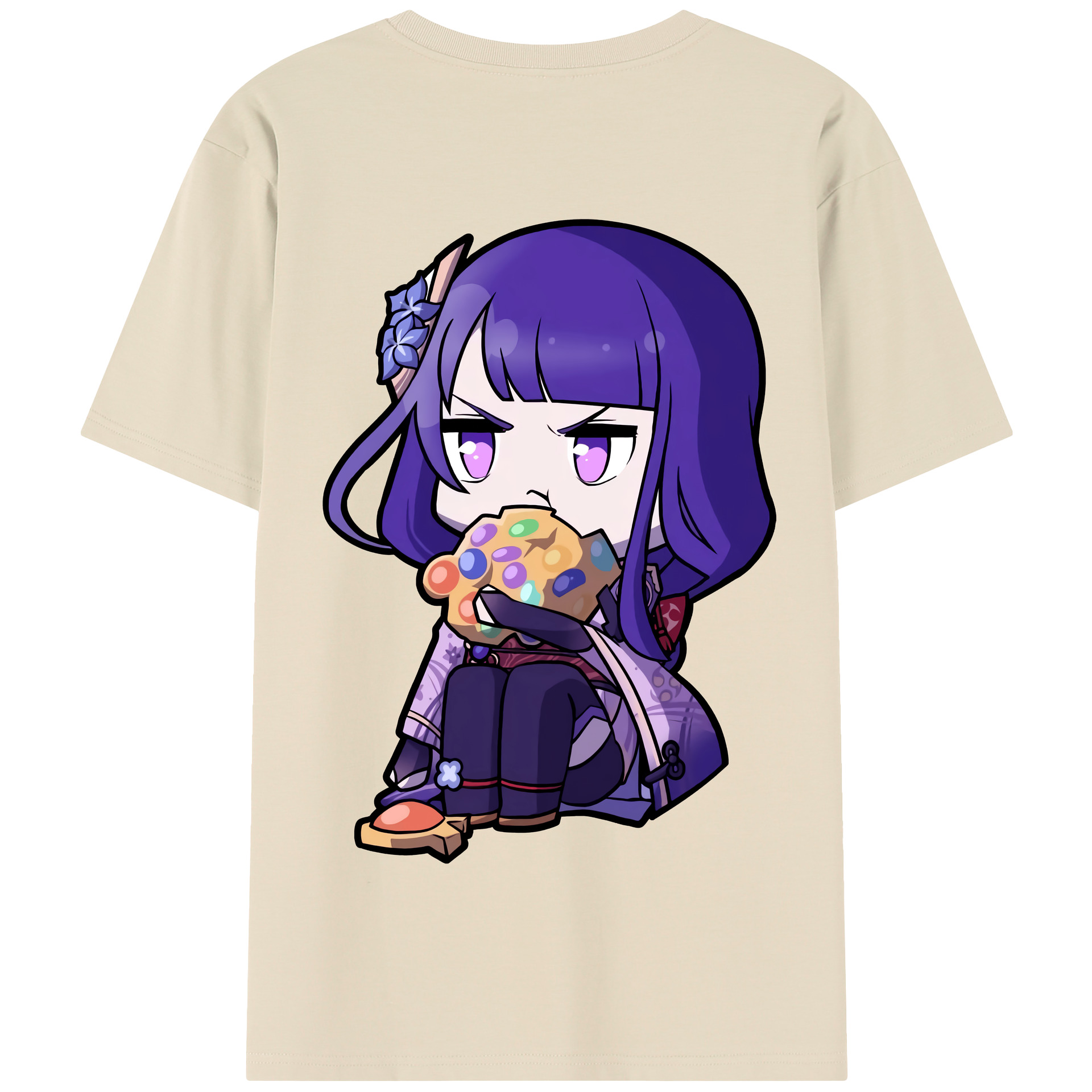げんし神 雷電将軍 らいでんしょうぐん genshin Raiden Shogun 綿100％半袖Tシャツ（背面プリント）