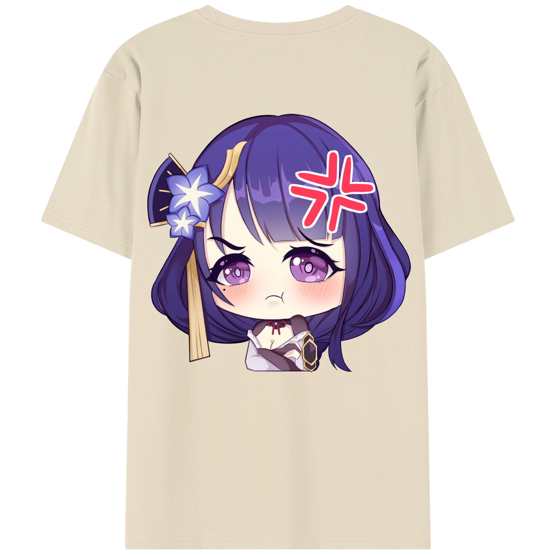 げんし神 雷電将軍 らいでんしょうぐん genshin Raiden Shogun 綿100％半袖Tシャツ（背面プリント）