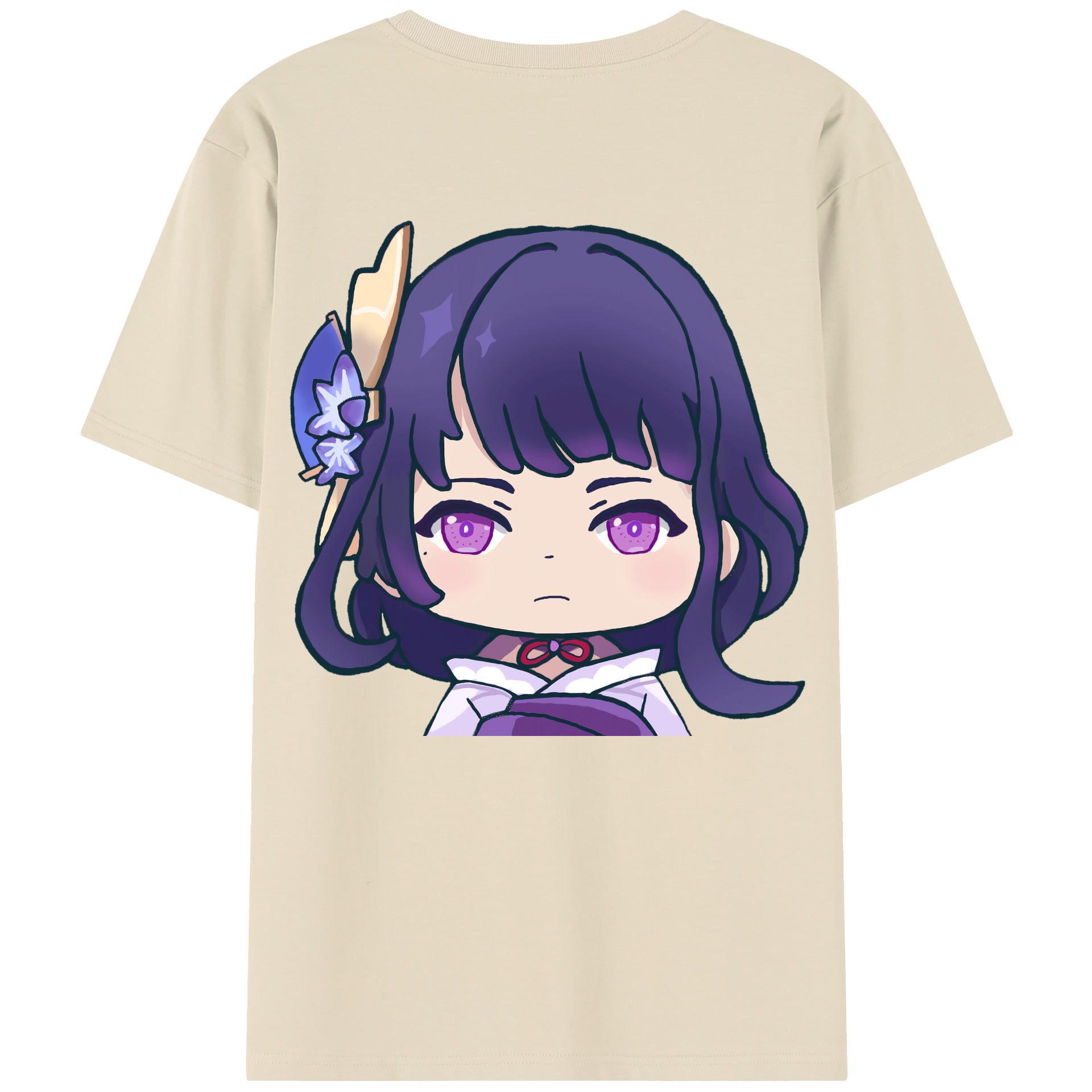 げんし神 雷電将軍 らいでんしょうぐん genshin Raiden Shogun 綿100％半袖Tシャツ（背面プリント）